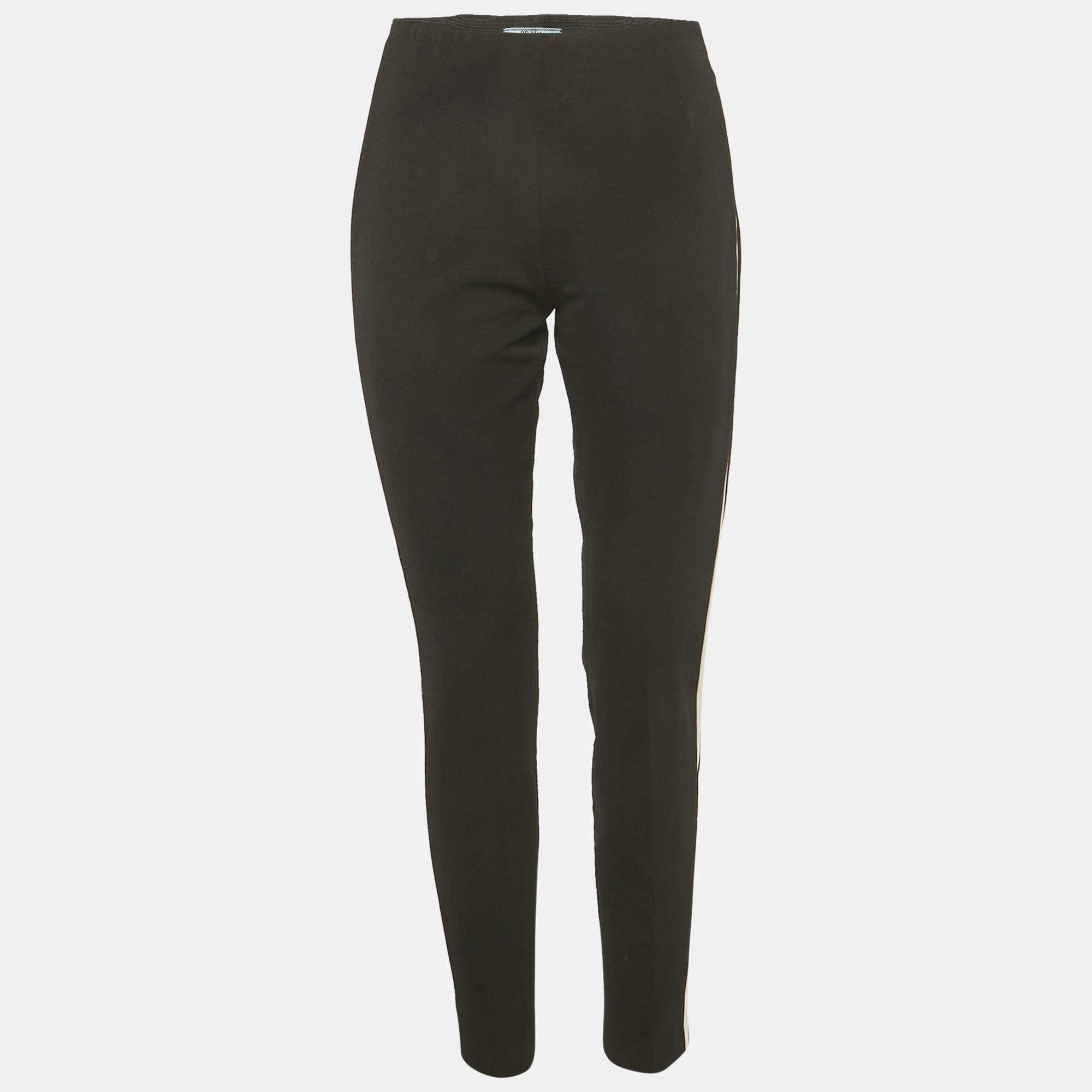 Pre Owned Prada Black Stretch Knit Trousers M