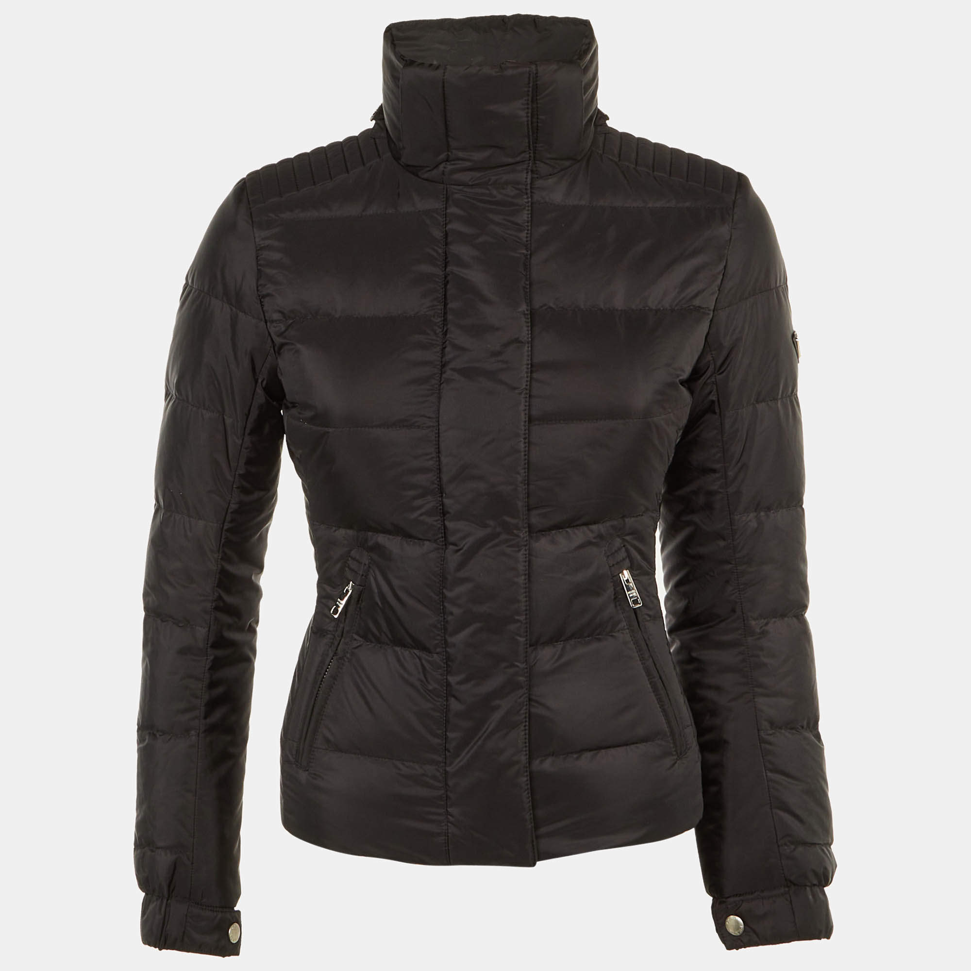 Pre Owned Prada Black Nylon Down Puffer Jacket XS