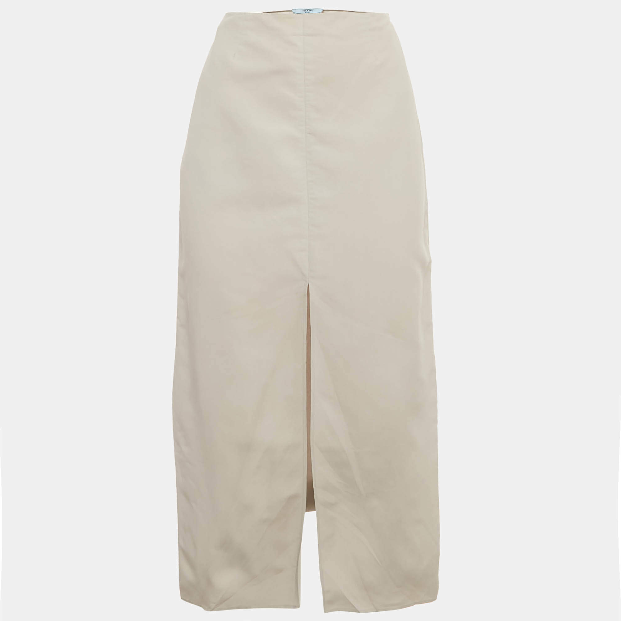 مملو كة مسبقًا تنورة برادا ميدي مزيج فيسكوز بتطبيق ثلاثي الشعار رمادي صغيرة (سمول)