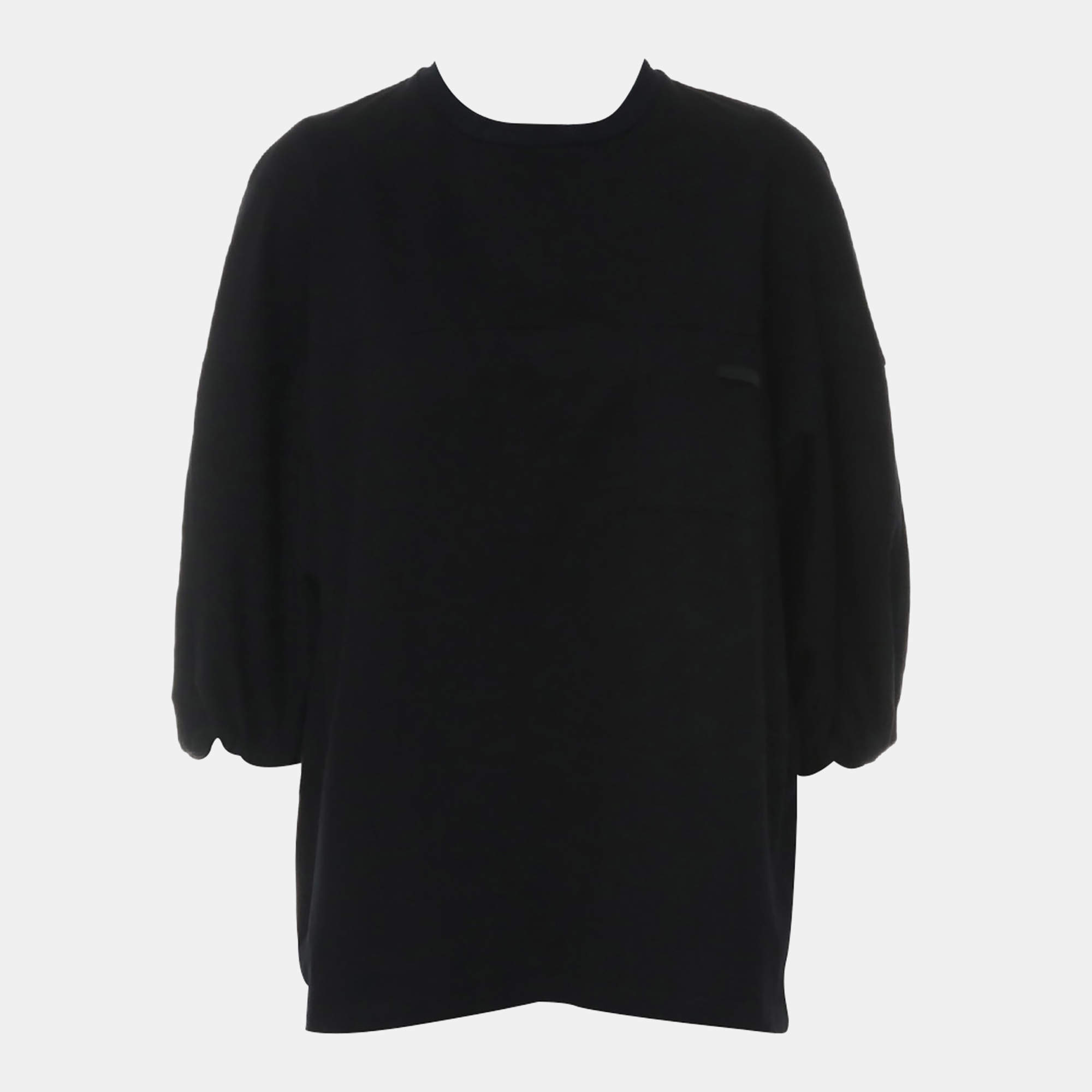 Pre Owned Prada Black Cotton Pocket Oversize Top