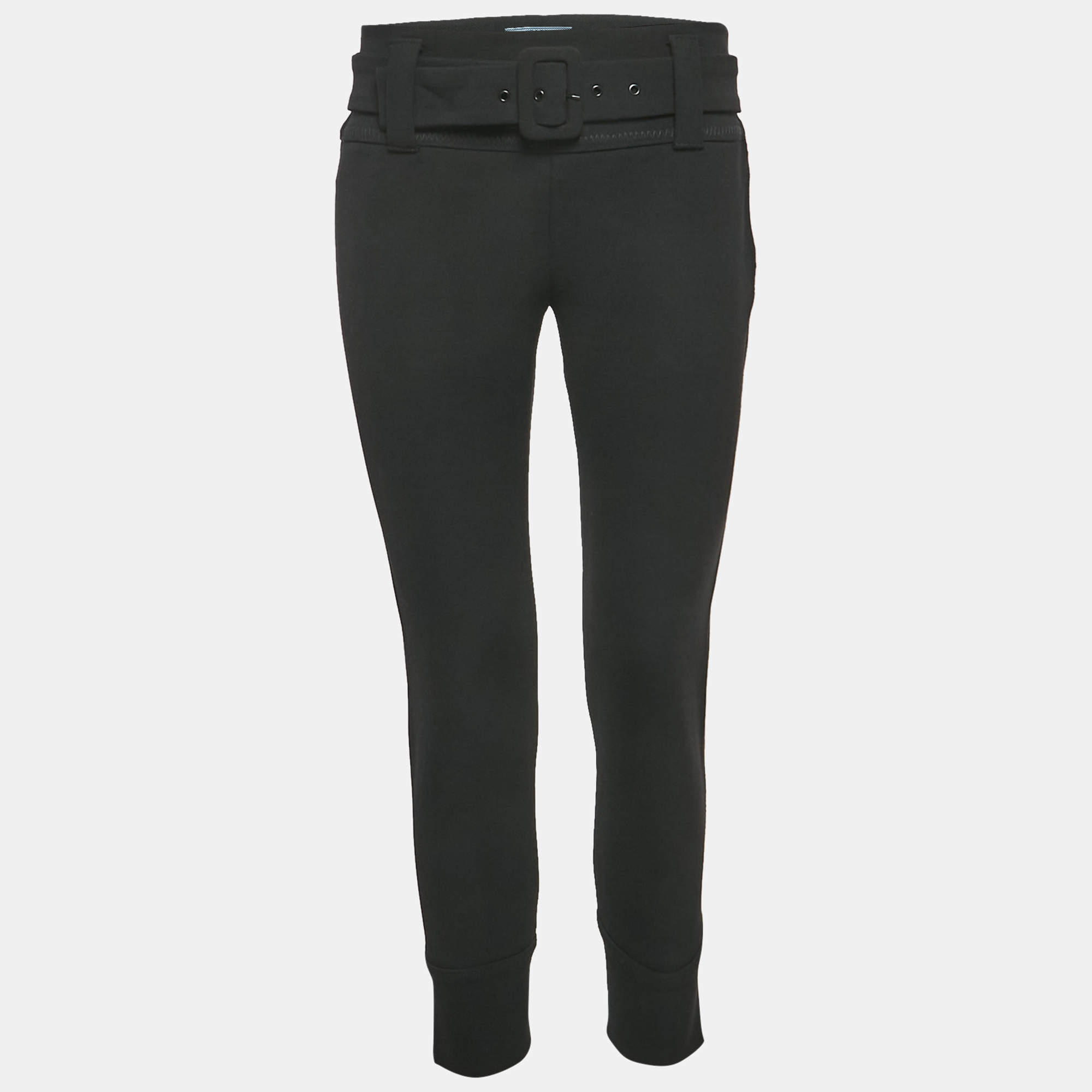 Pre Owned Prada Black Stretch Crepe Trousers S