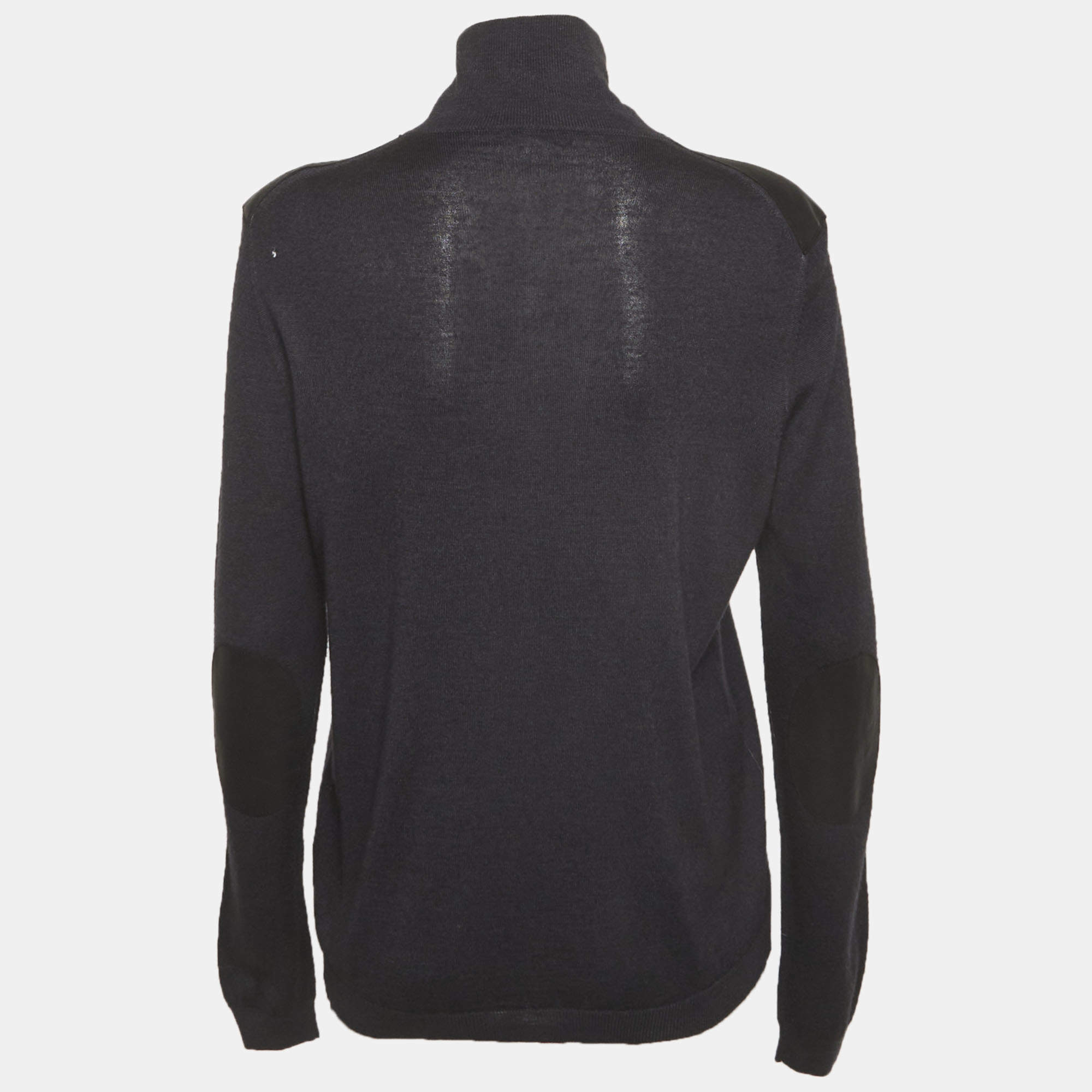 Prada Black Cashmere Elbow-Patch Detail Cardigan M Prada | TLC