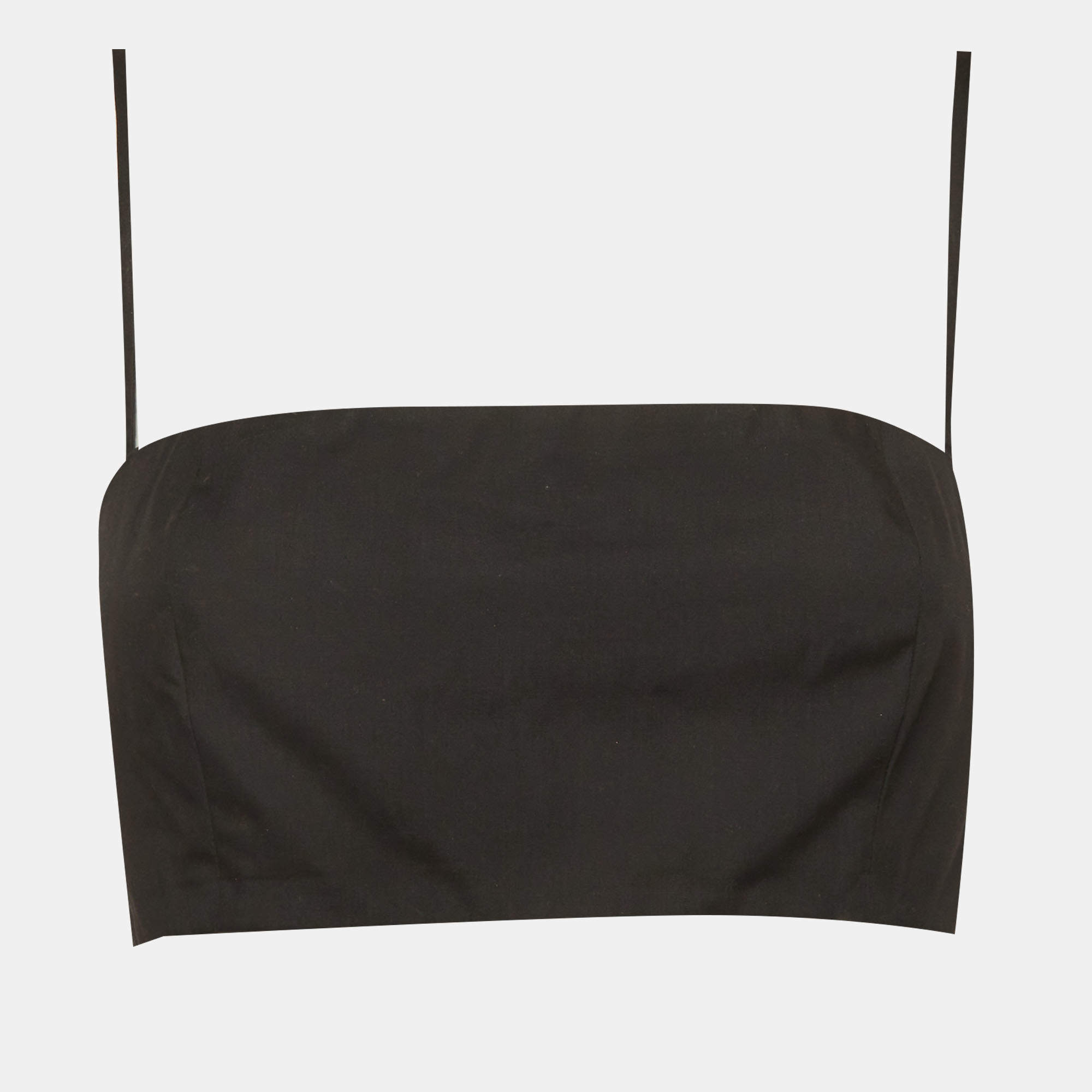مملوكة مسبقًا Prada Black Cotton Strappy Tube Top M 