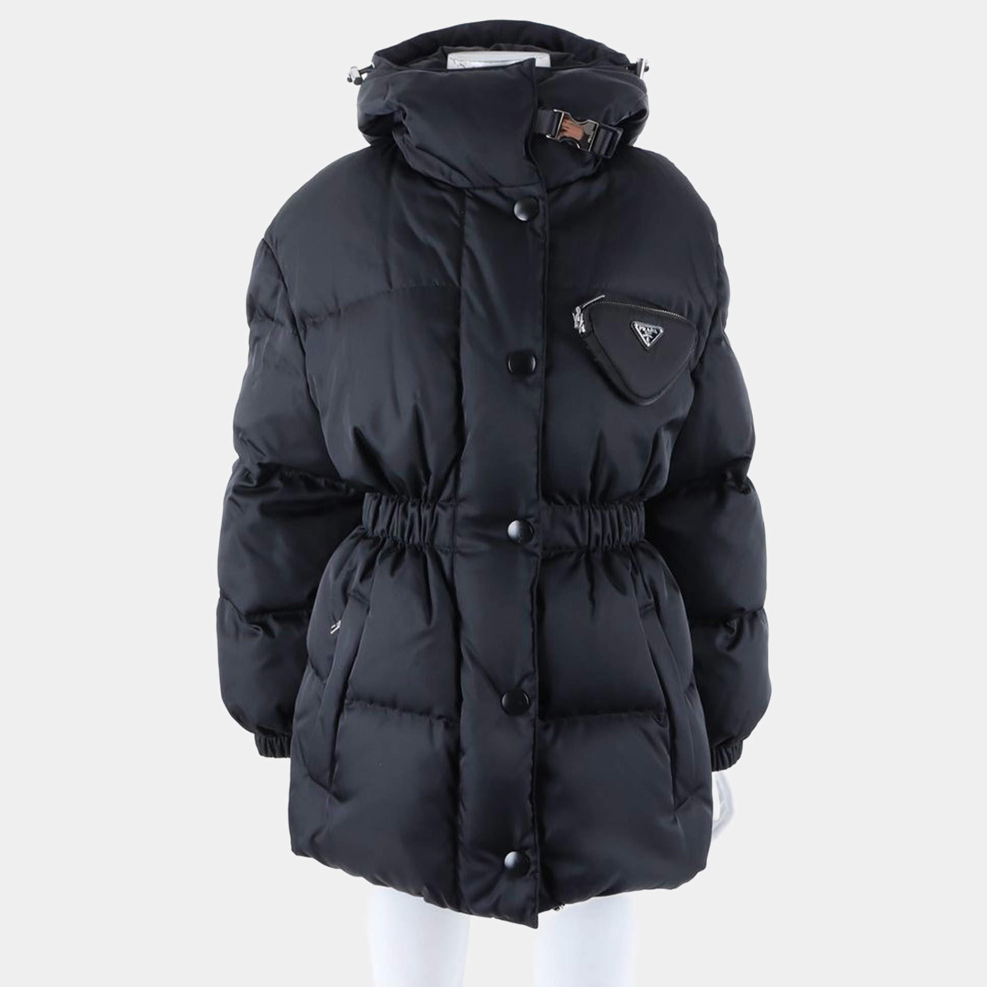 Pre Owned Prada Re-Nylon Down Padded Jumper 38