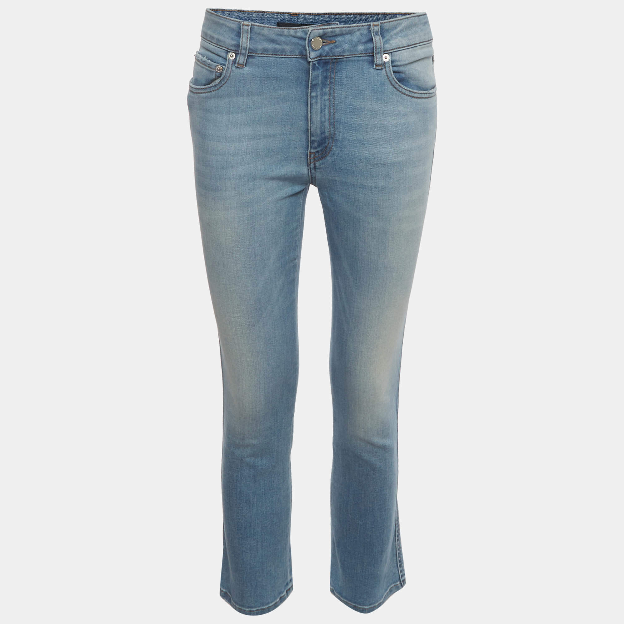 Pre Owned Prada Blue Denim Mid Rise Regular Fit Jeans M/ Waist 28"