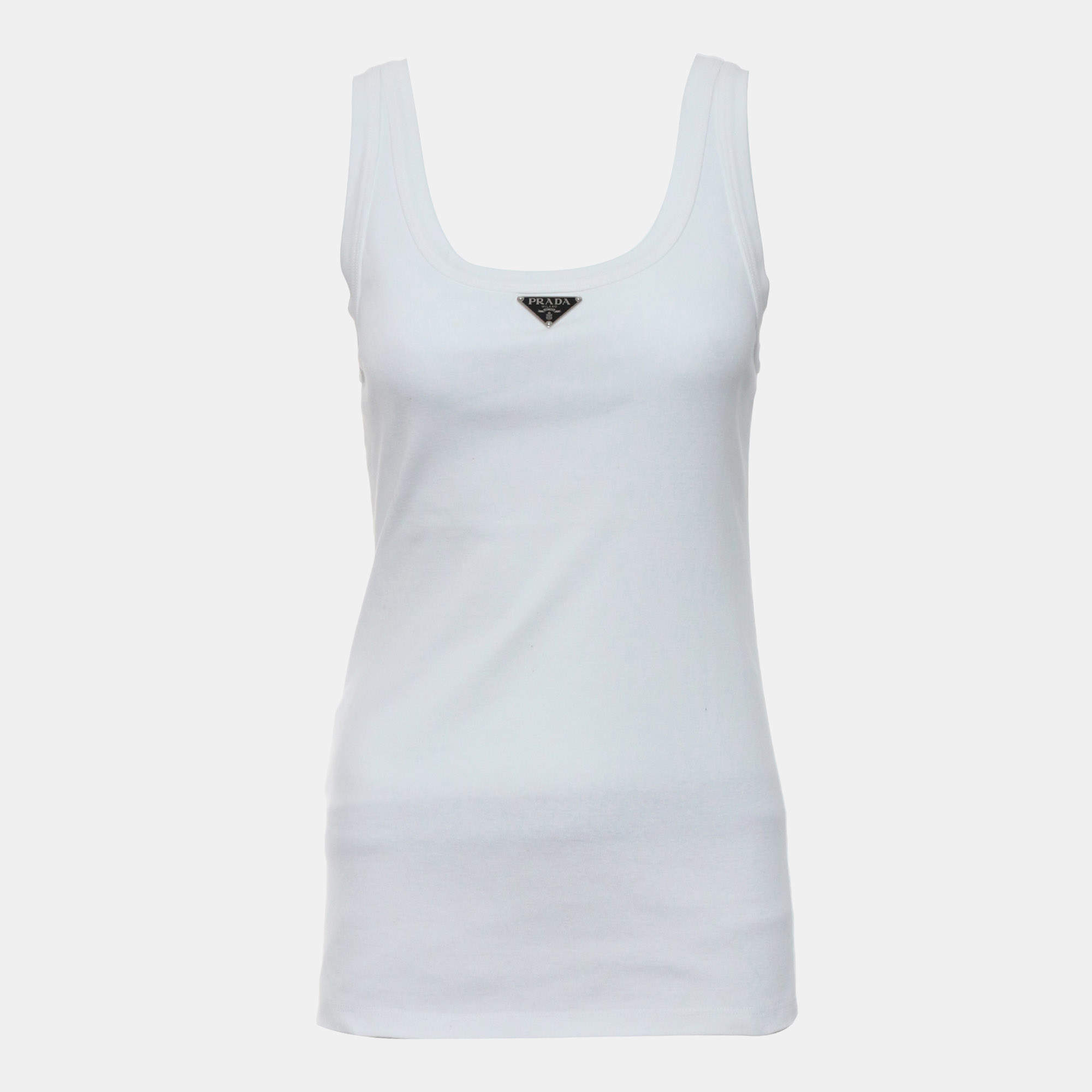 Pre Owned Prada Triangle Logo Tank Top