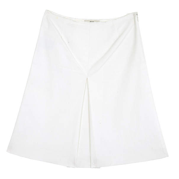 Pre Owned Prada Single Box Pleat Skirt S