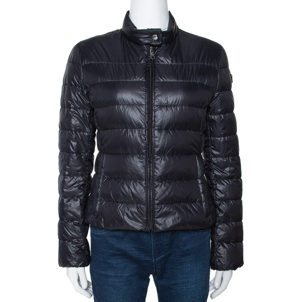 Prada Black Quilted Zip Front Puffer Jacket M Prada | TLC