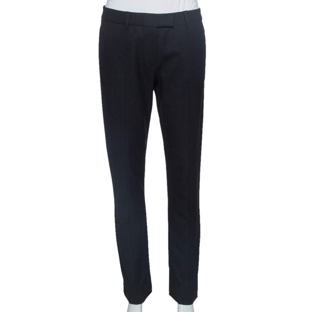 Prada Black Wool Tapered Trousers M