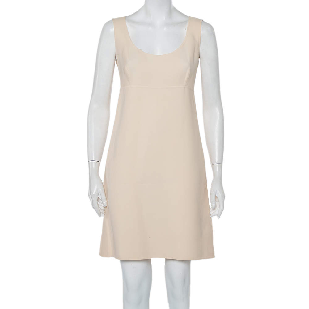 مملوكة مسبقًا Prada Cream Cotton Sleeveless Midi Dress M