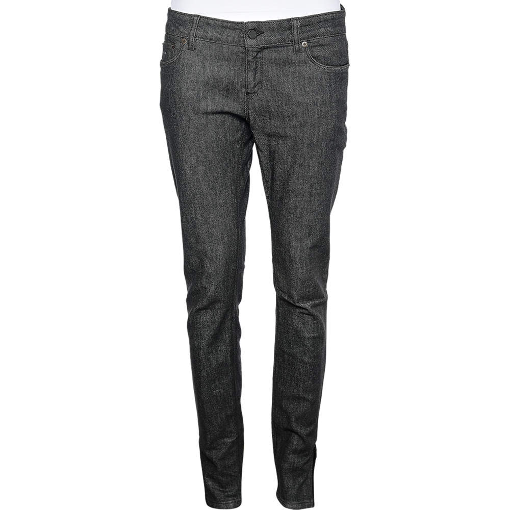 مملوكة مسبقًا Prada Black Denim Contour Fit Skinny Jeans M