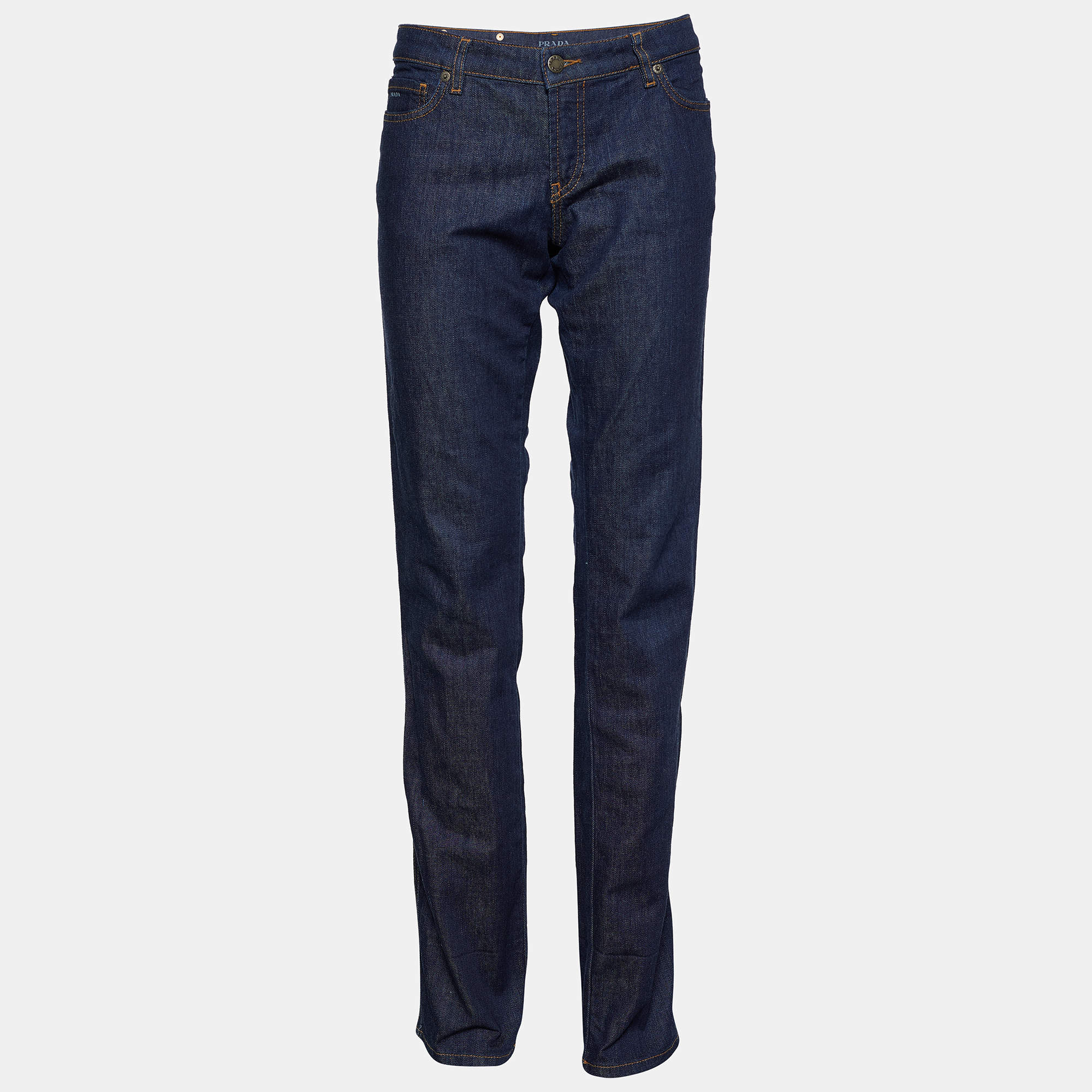 Prada Blue Cotton Contour Fit Jeans XL