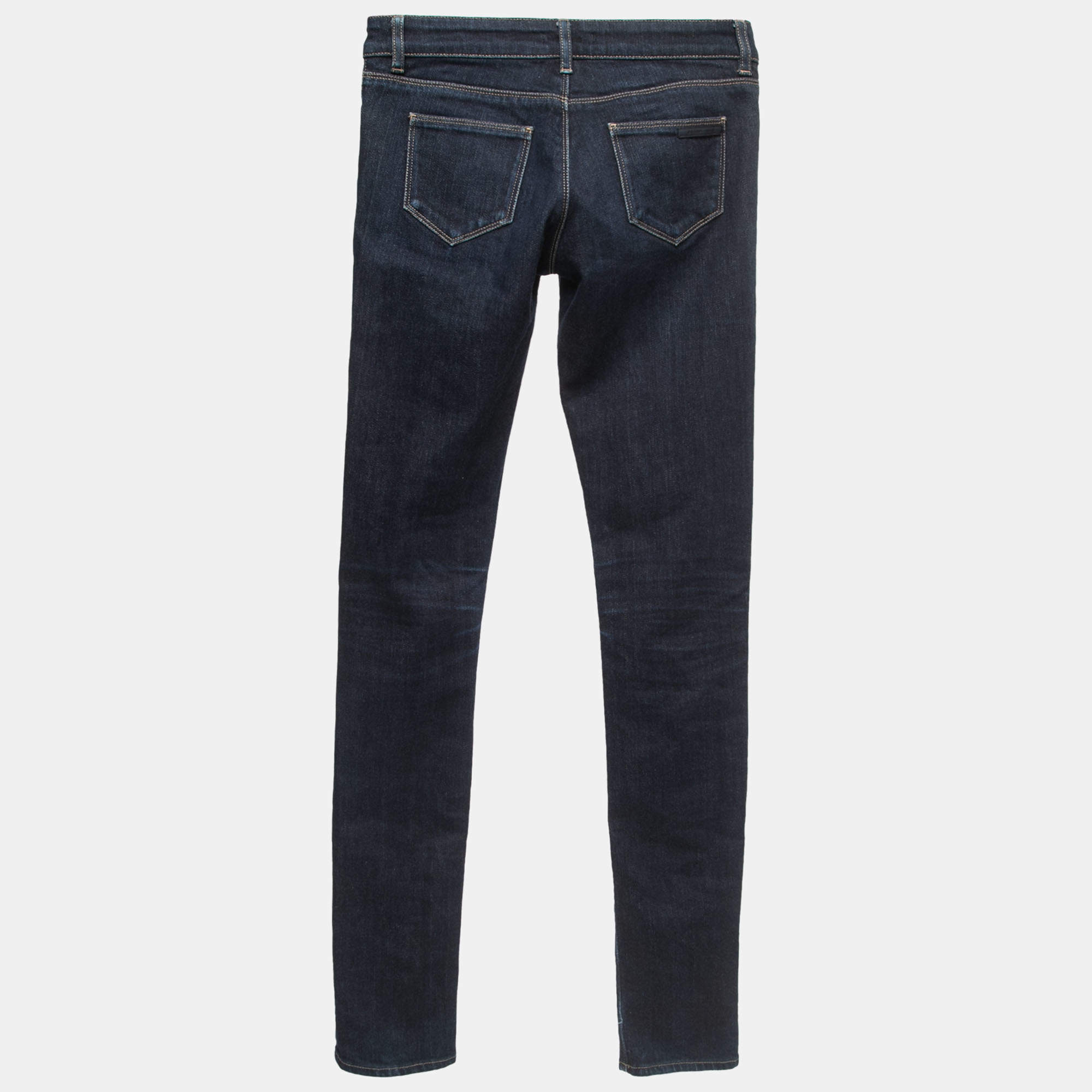 Prada Dark Blue Denim Skinny Jeans S Waist 26