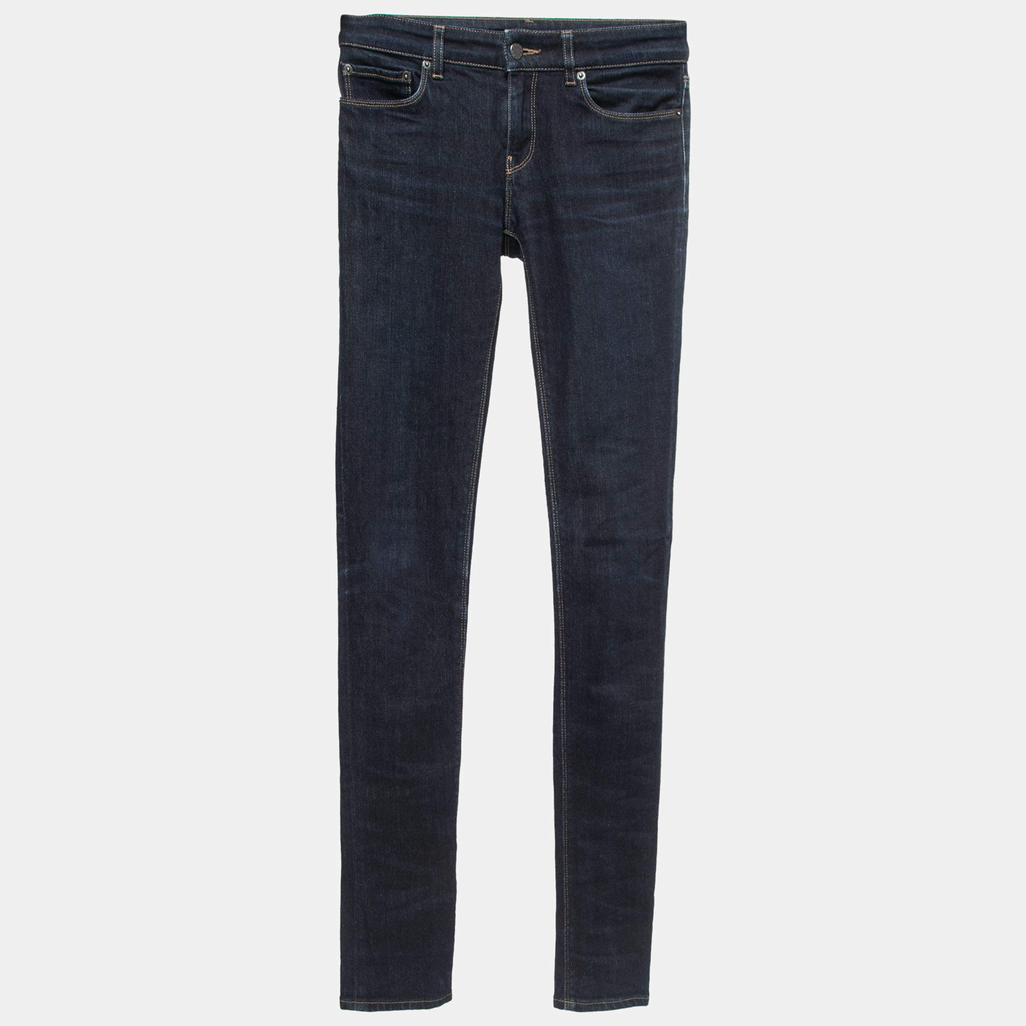 Prada Dark Blue Denim Skinny Jeans S Waist 26"