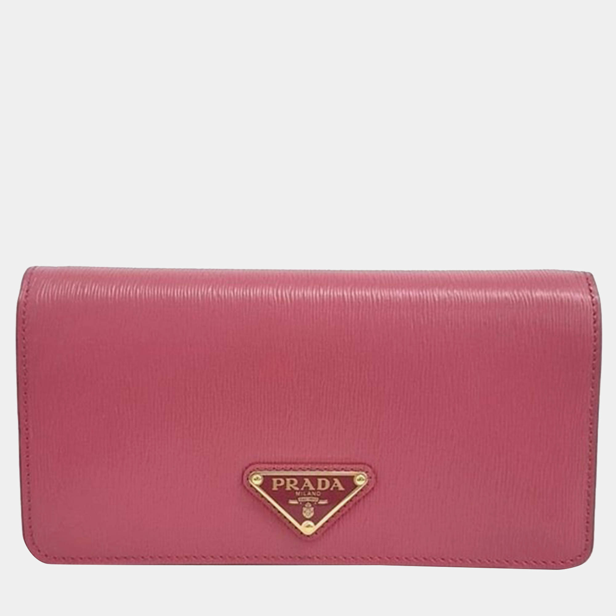 Prada Pink  Leather Vitello Crossbody Bag