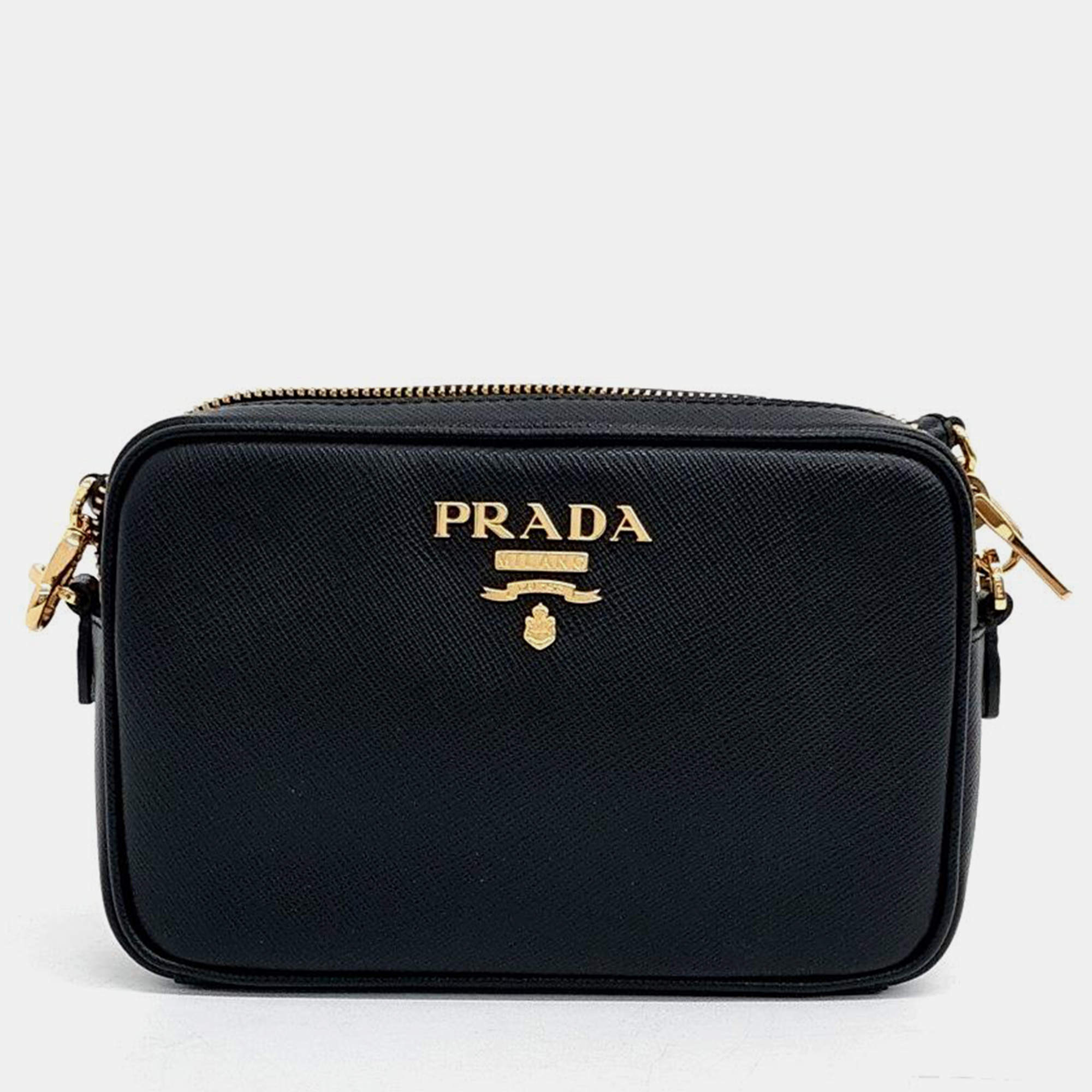 Pre Owned Prada Black Saffiano Leather Mini Bag