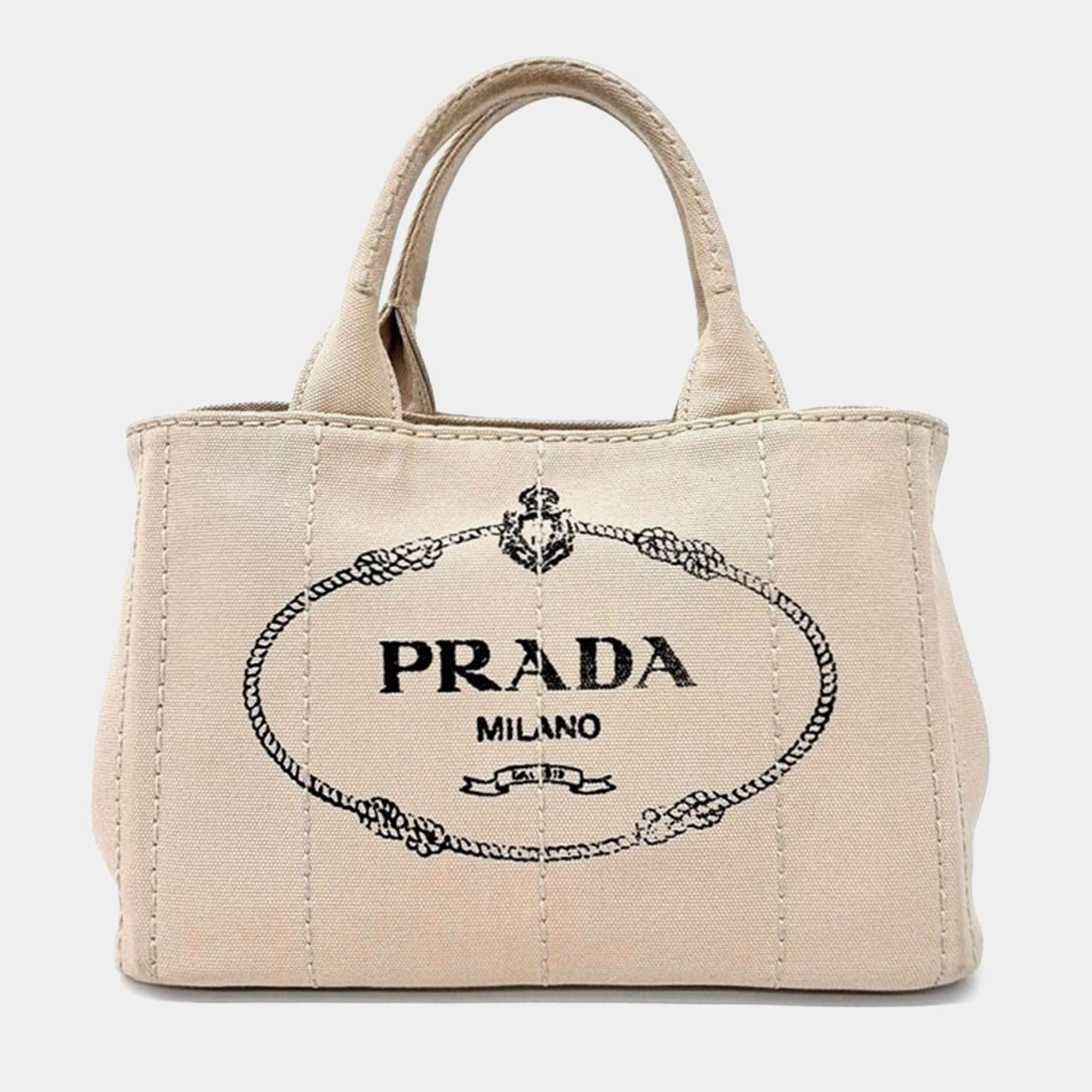 Pre Owned Prada Canapa Tote Bag