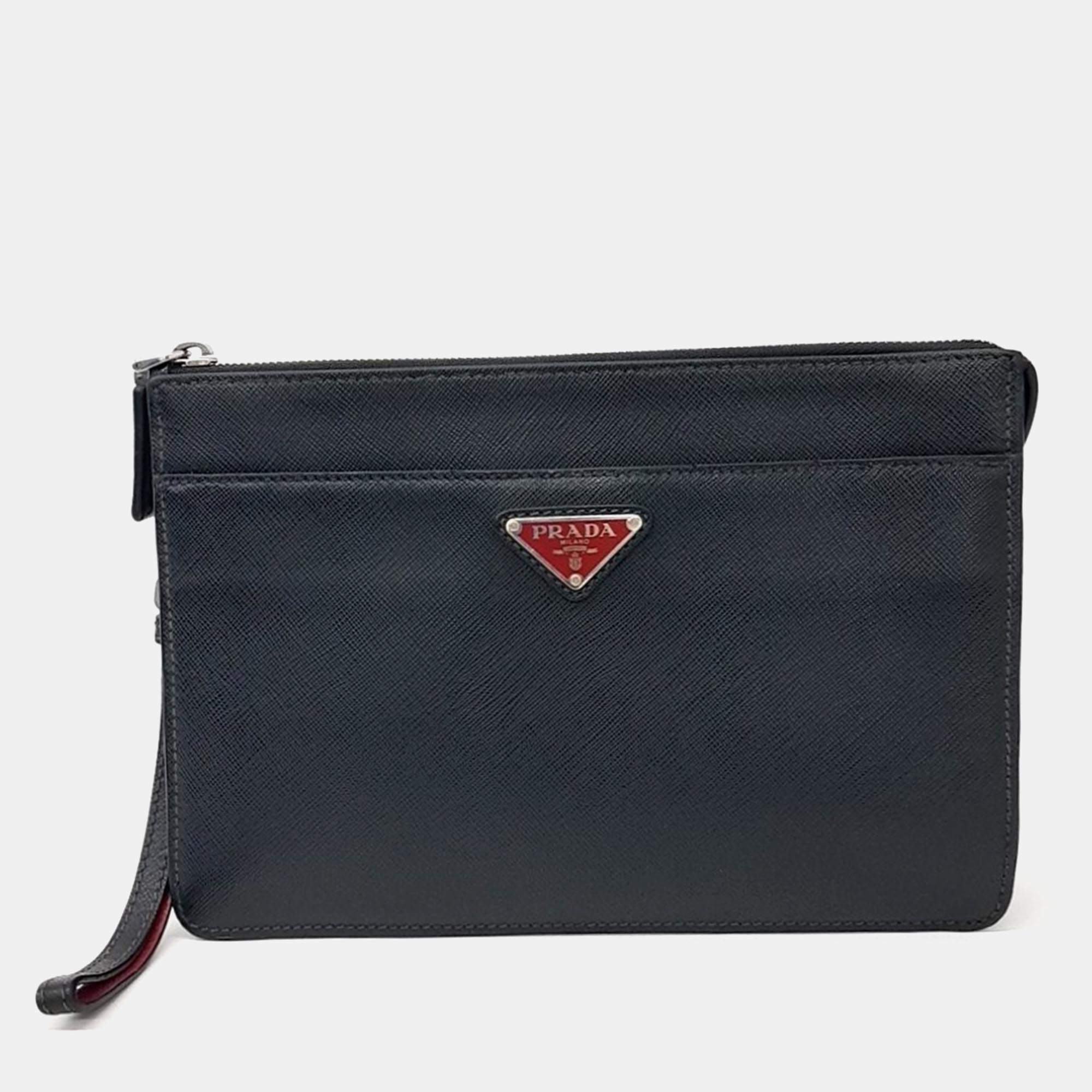 Prada saffiano clutch deals