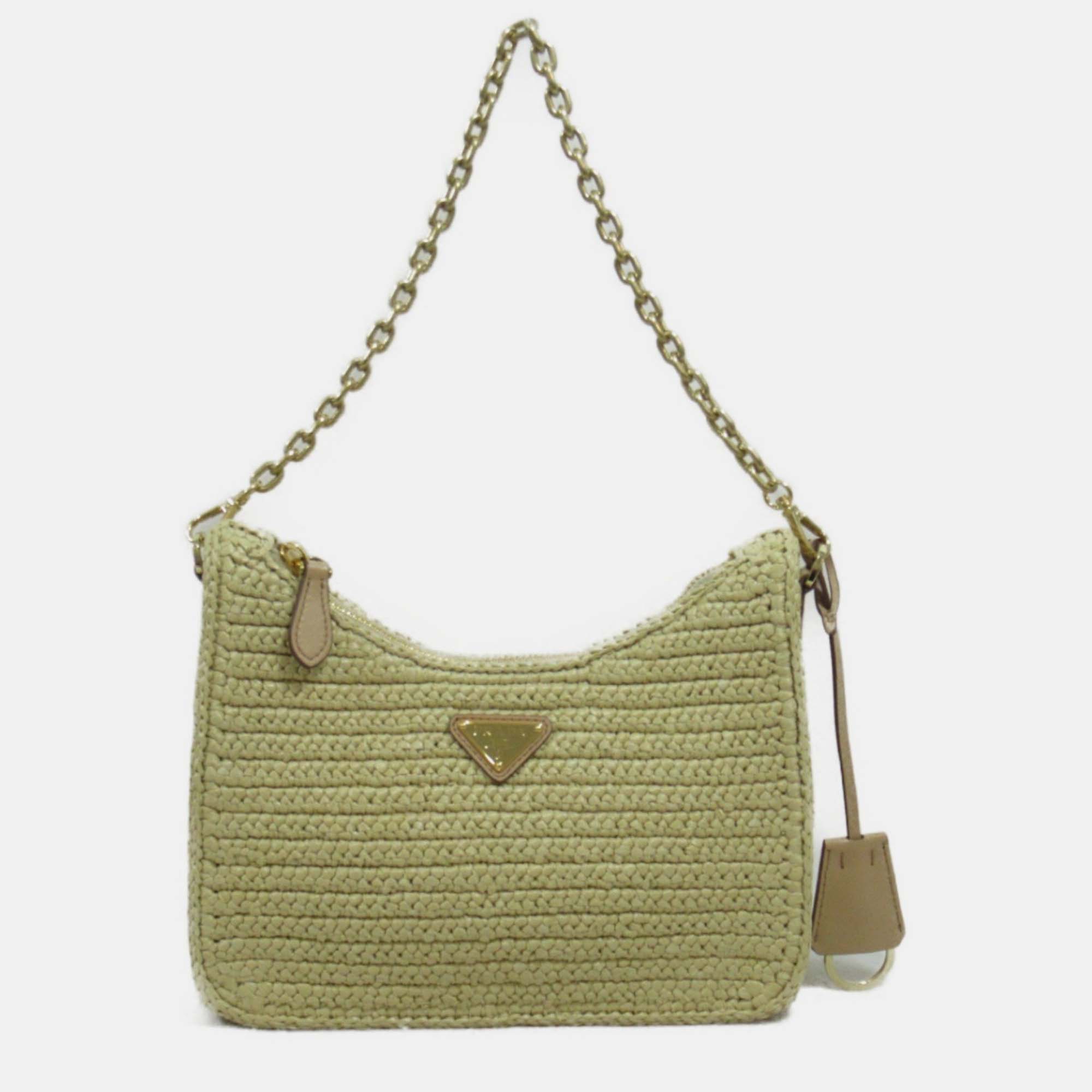 Prada Yarn Raffia Effect Crochet Re-Edition 2005 Shoulder Bag