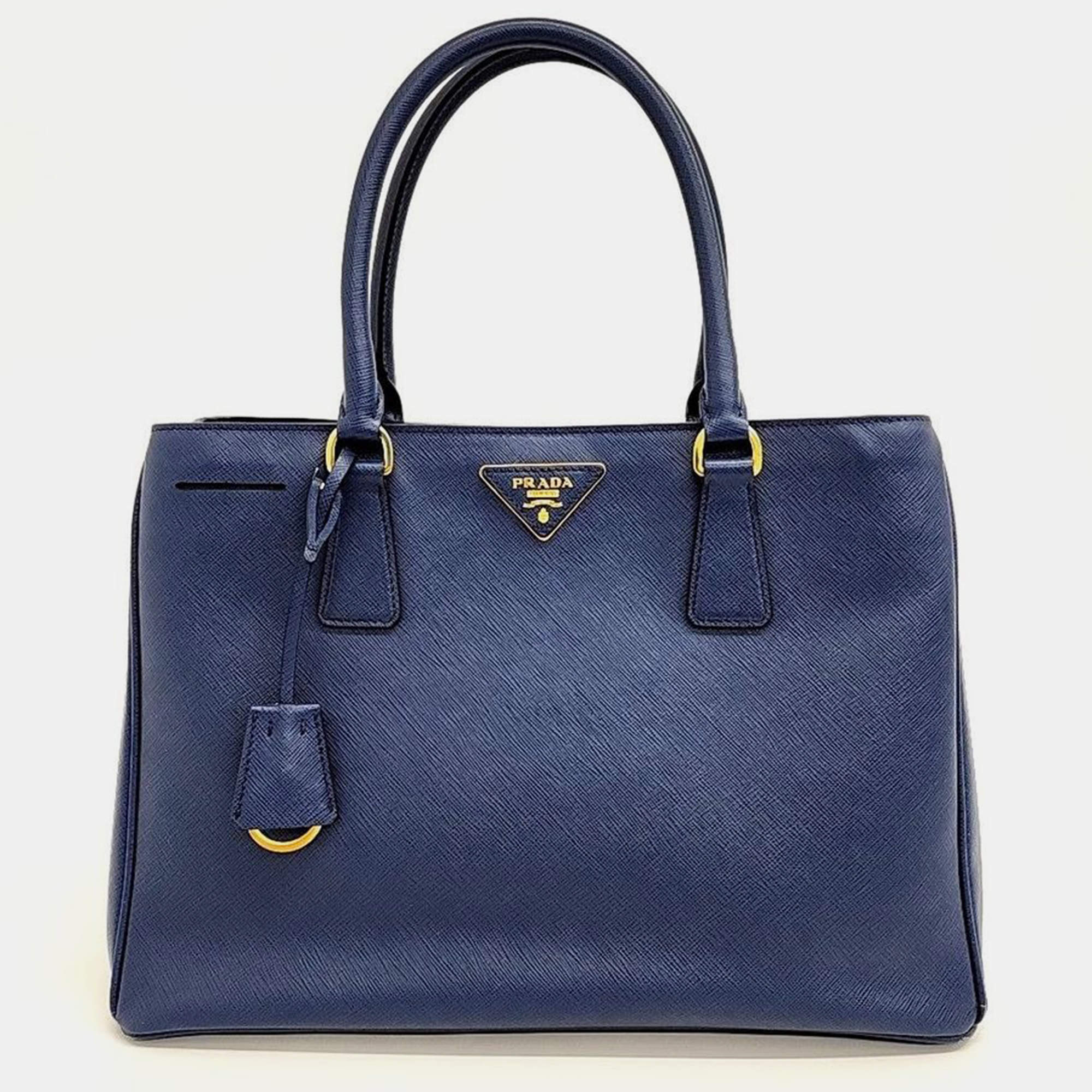 Pre Owned Prada Saffiano Lux Tote and Shoulder Bag