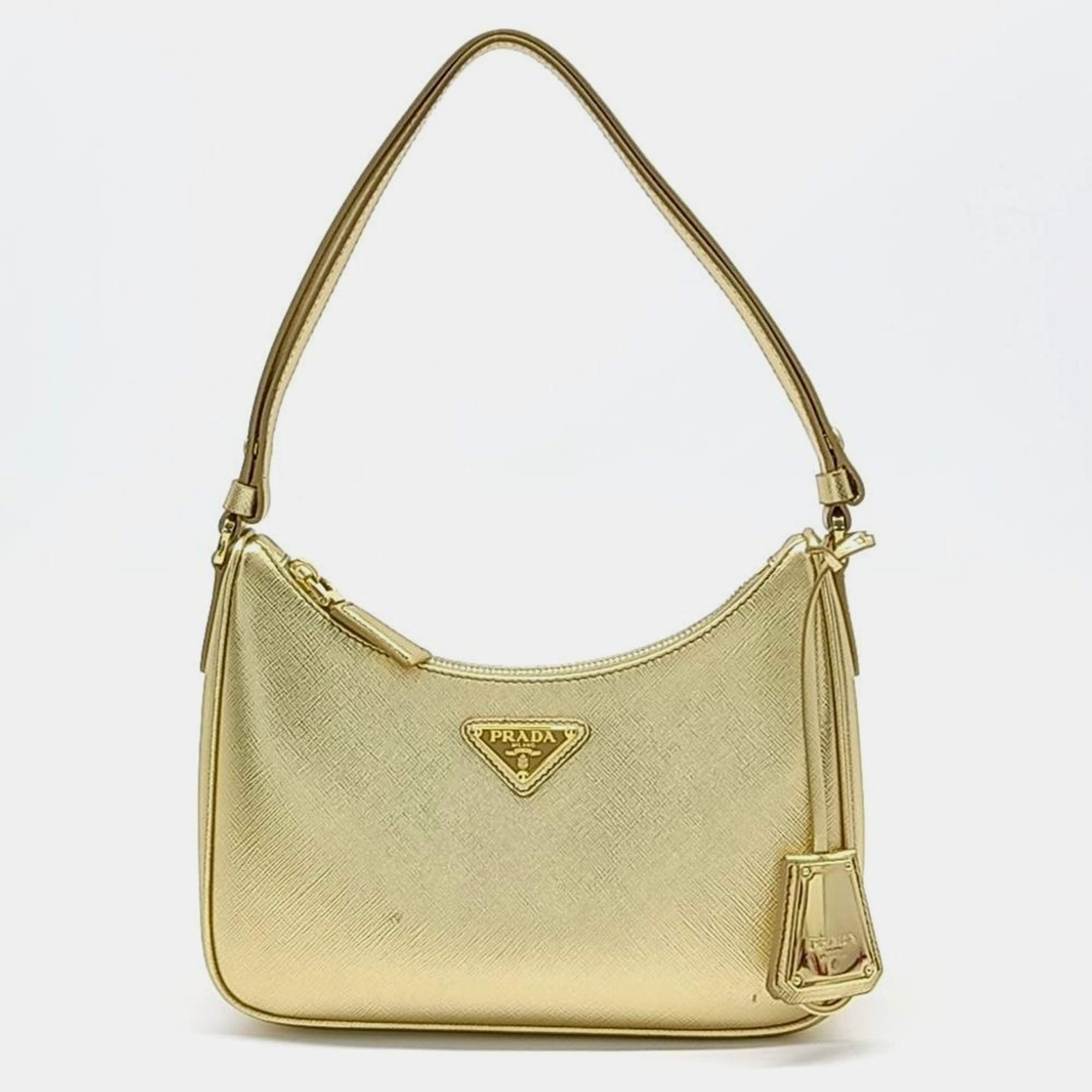 Pre Owned Prada Saffiano Tesuto Hobo Bag