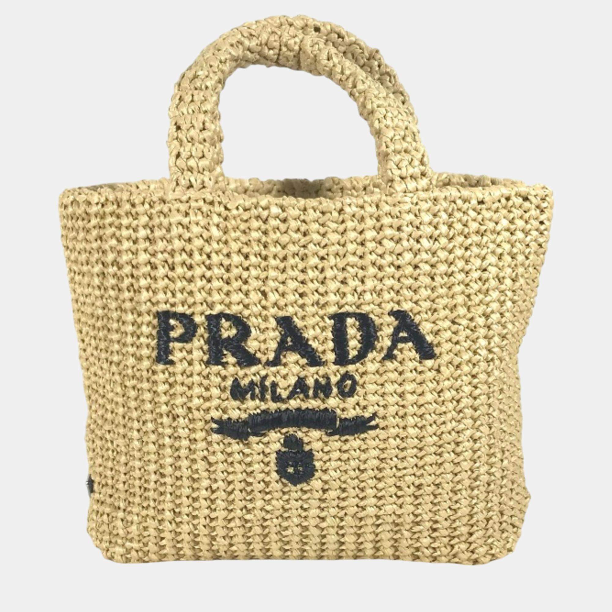Prada Straw Bag natural Beige Tote Bag