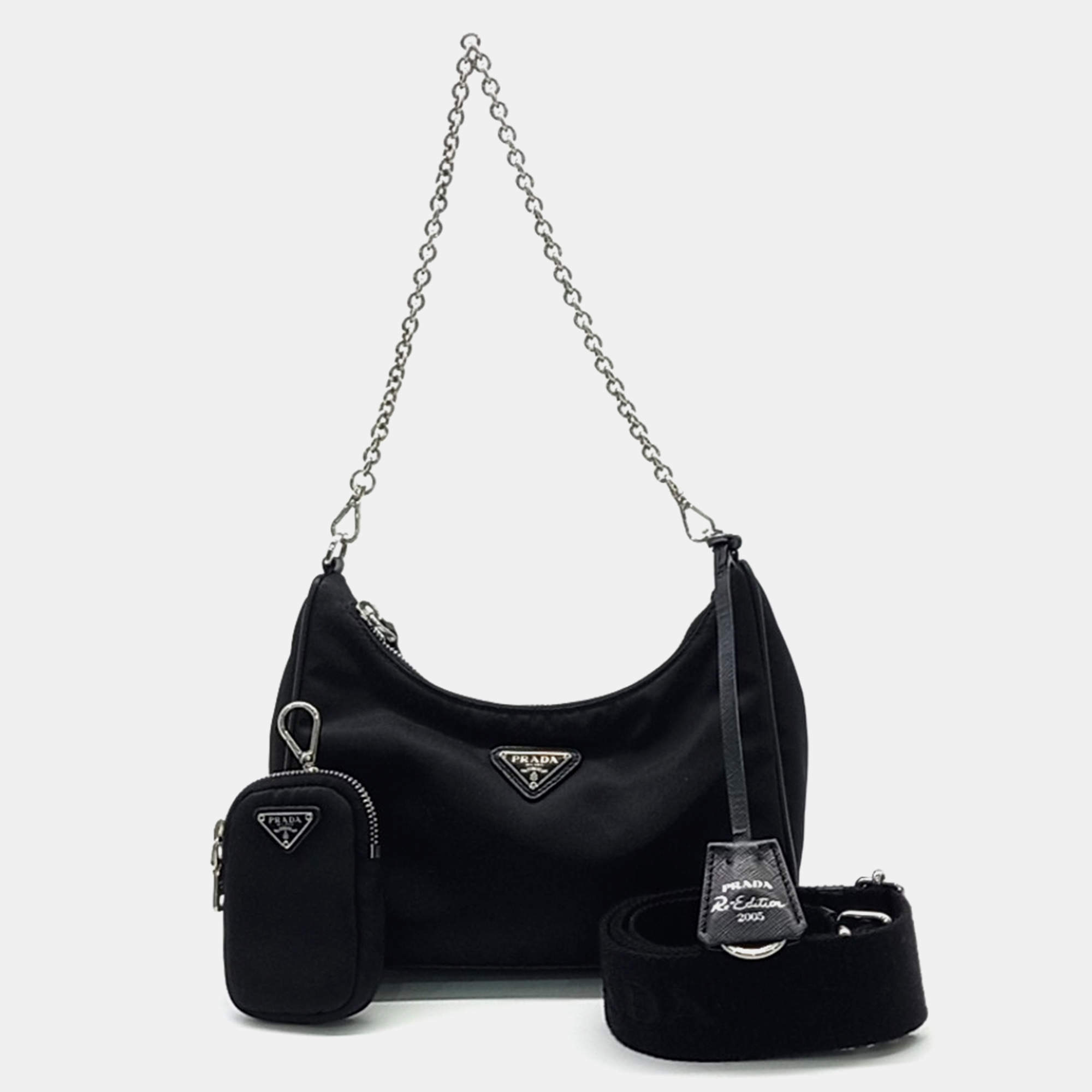 Prada Tesuto Chain Strap Hobo Bag