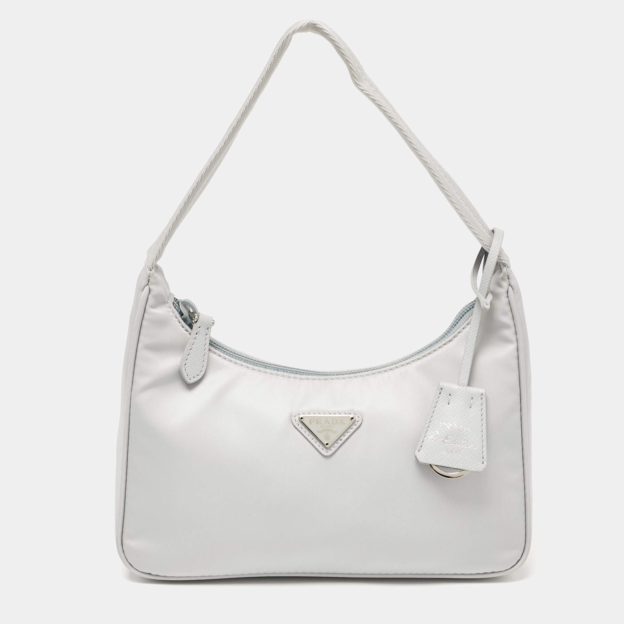 Pre Owned Prada Light Blue Nylon Re-Edition 2000 Shoulder Bag