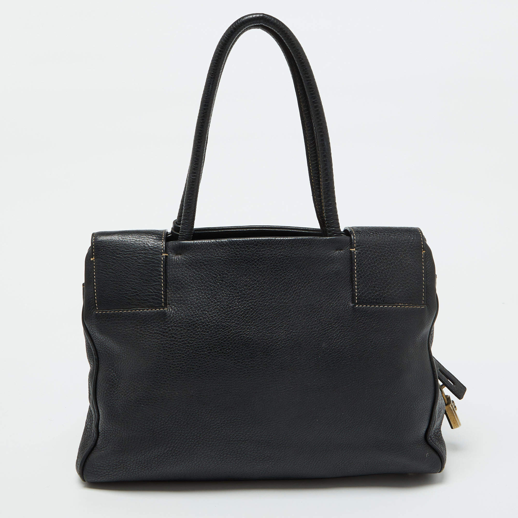 Prada Black Leather Vintage Satchel