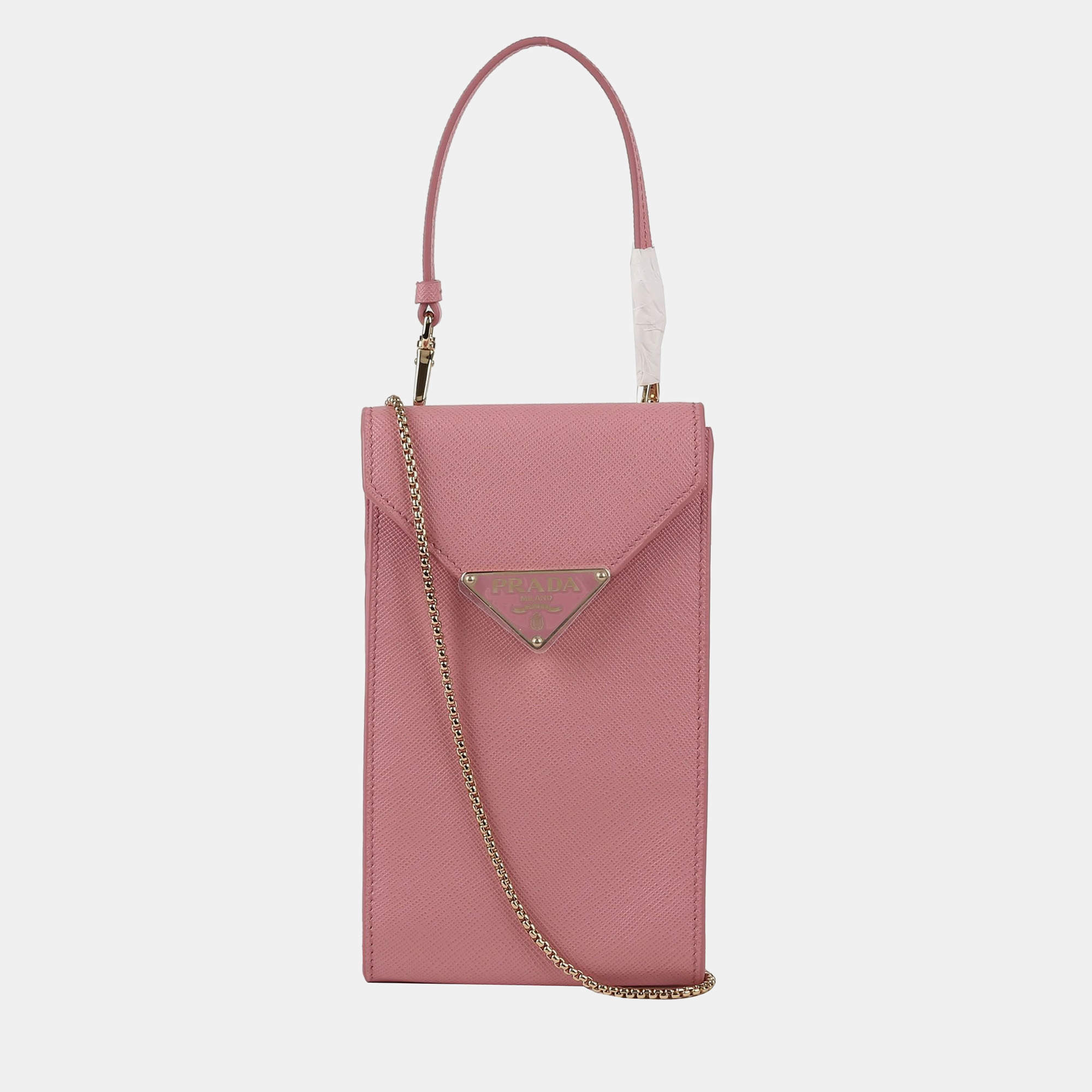 Prada Mini Pink Saffiano Leather Crossbody Bag