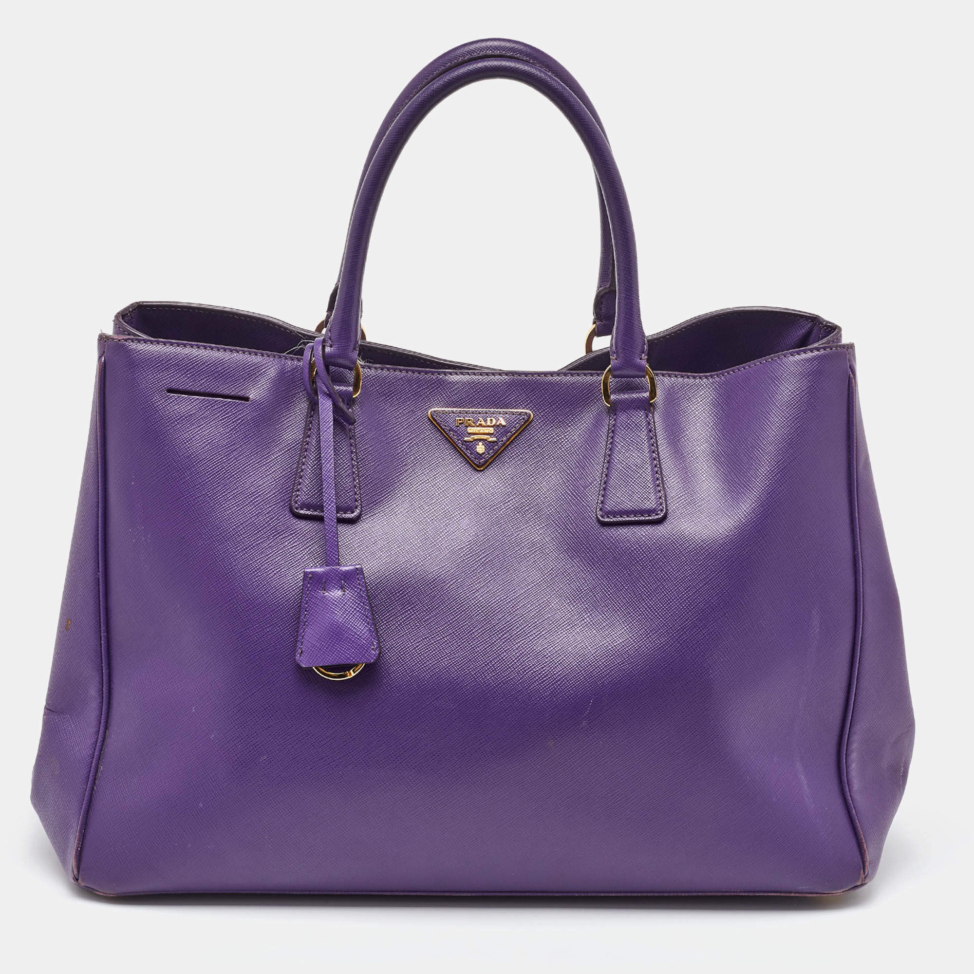 Prada Purple Saffiano Leather Medium Galleria Tote
