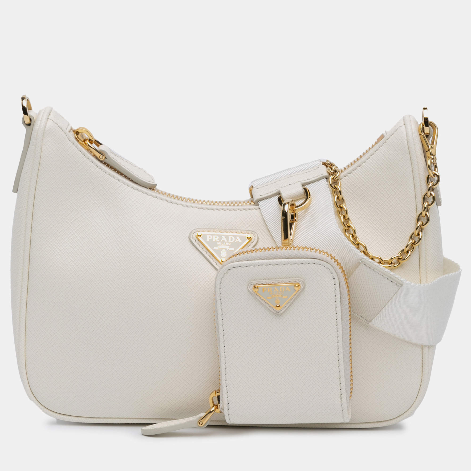 Prada White Saffiano Re-Edition 2005 Satchel