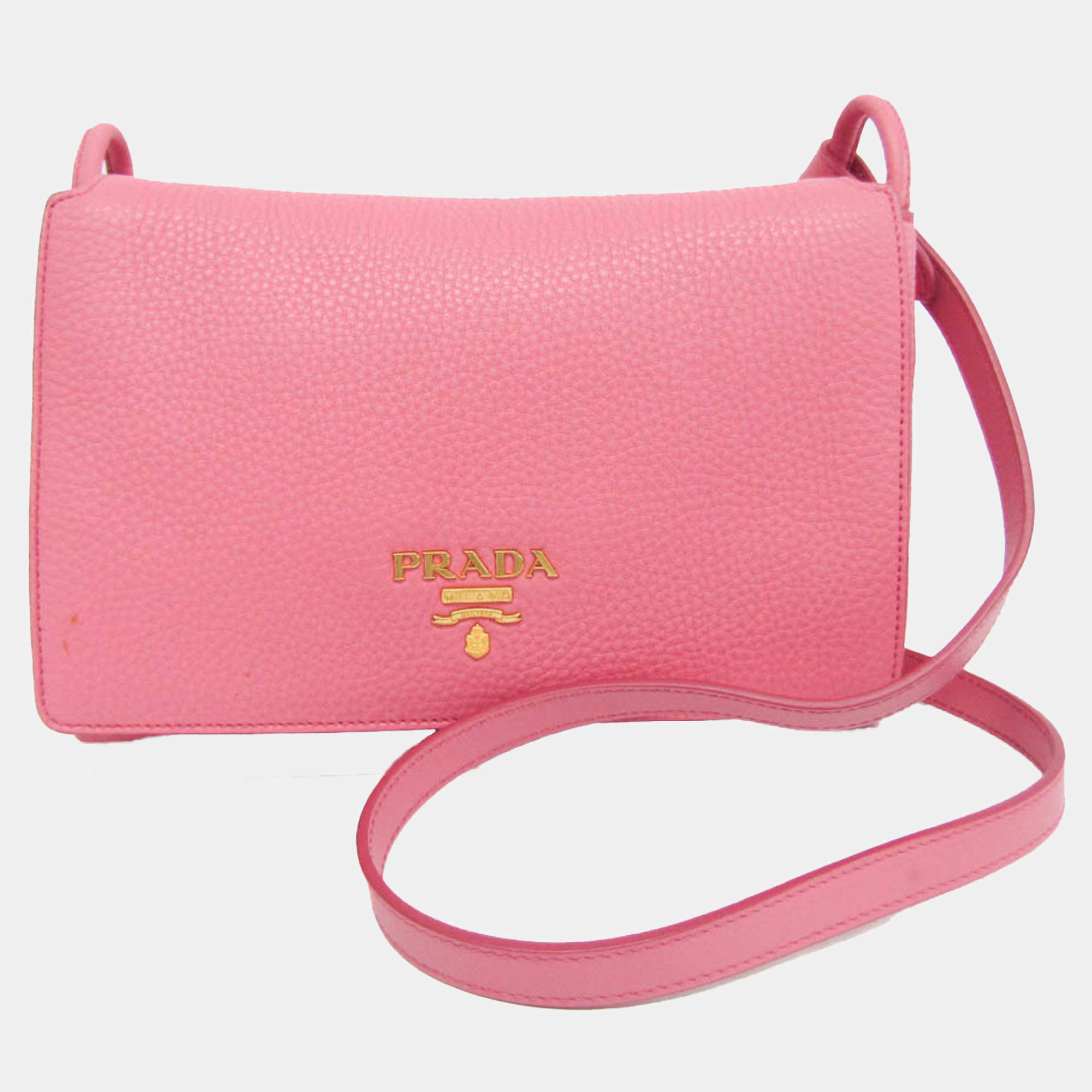 Prada Pink Vitello Daino Leather Shoulder Bag