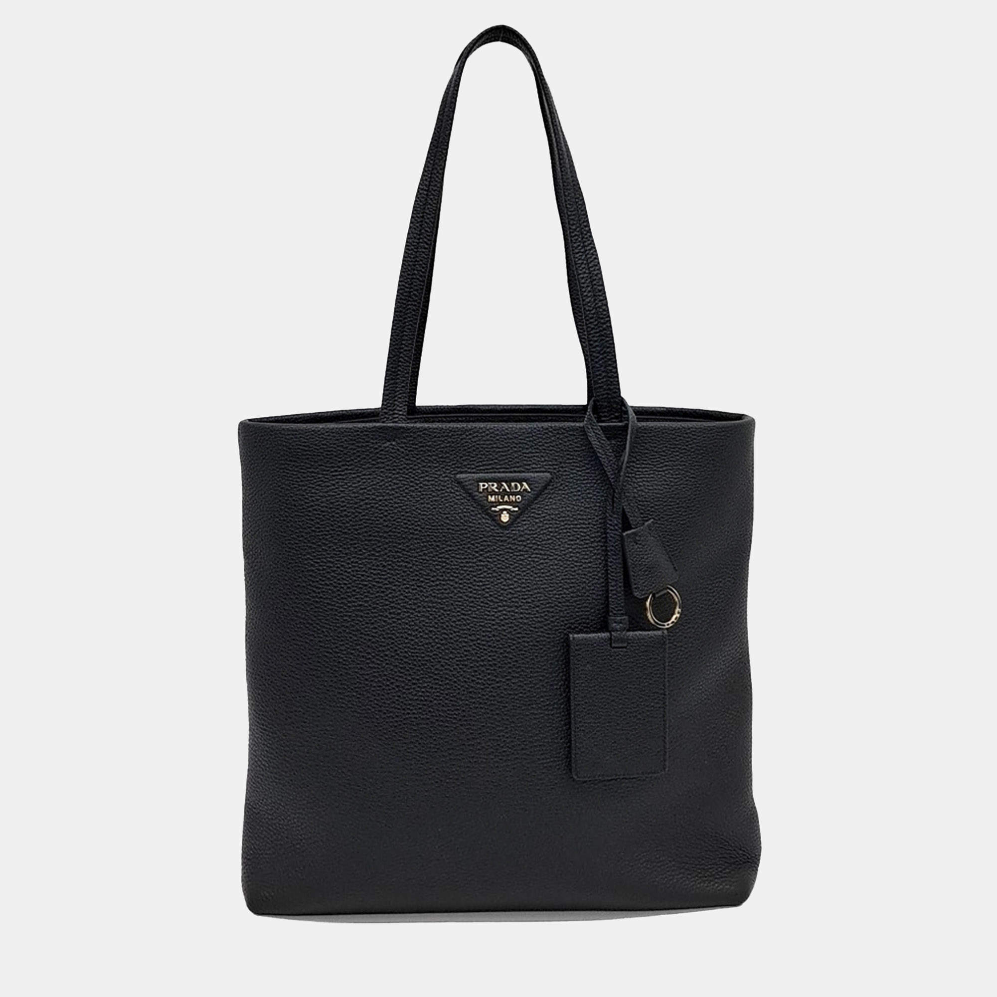 Prada Black Leather large tote bag