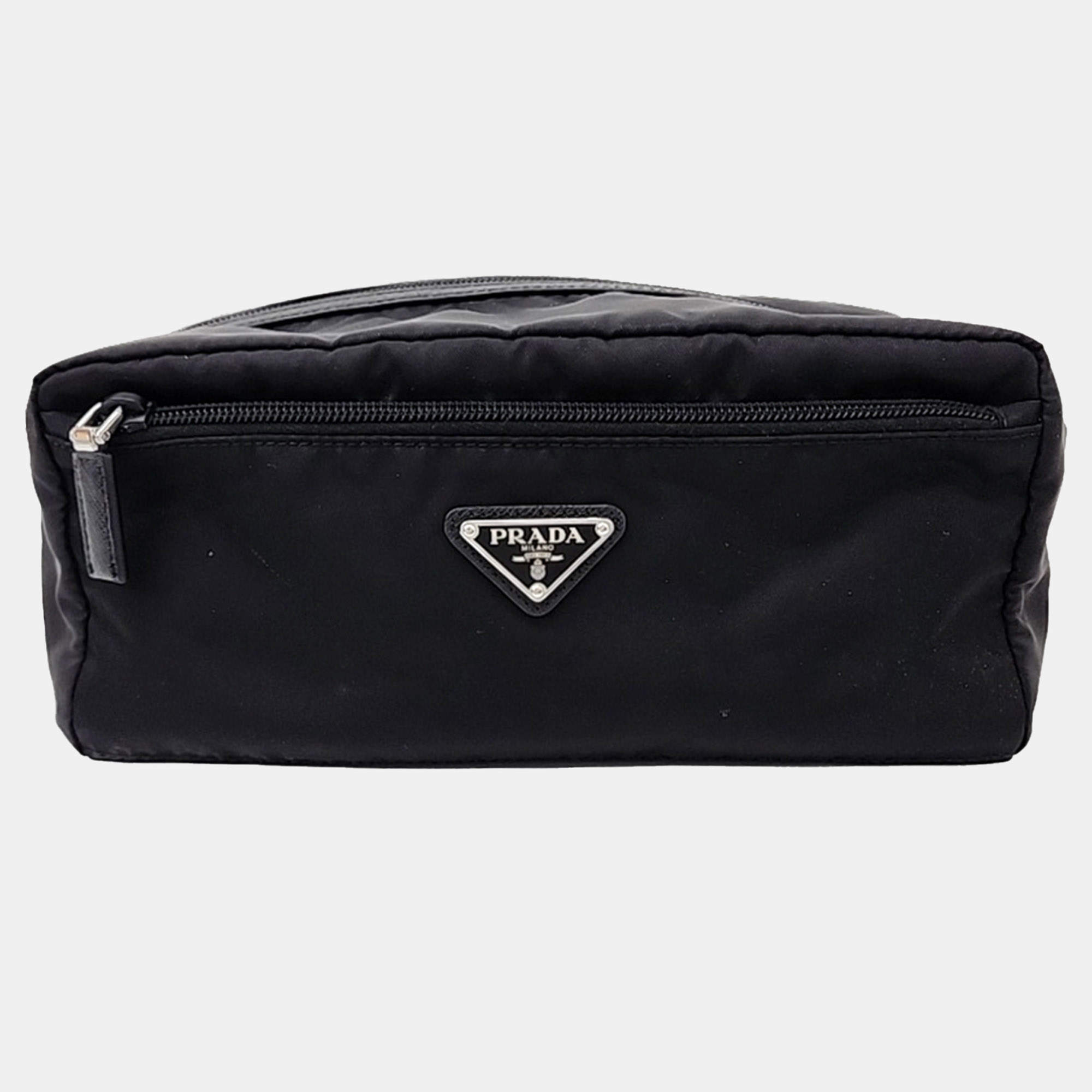 Prada Black Nylon fabric pouch