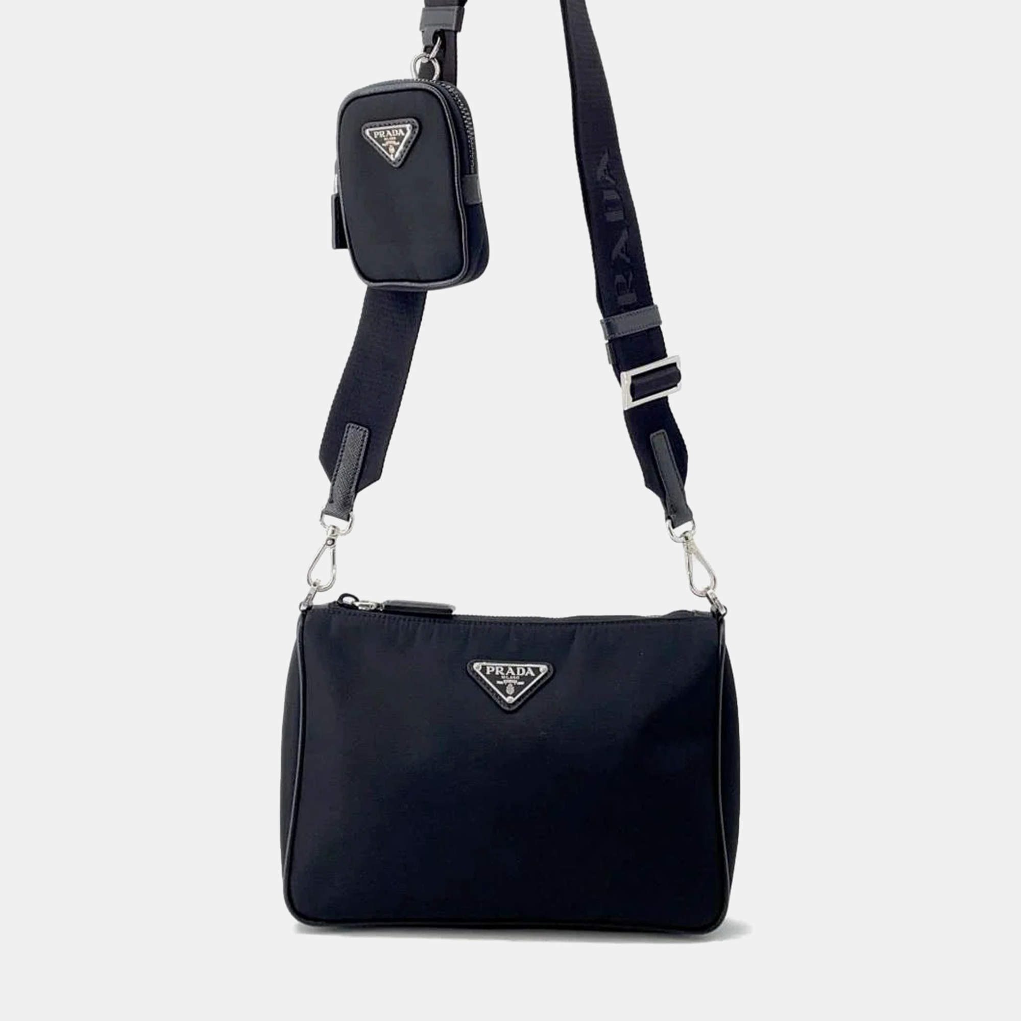 Prada Black Nylon Re-Nylon Shoulder Bag