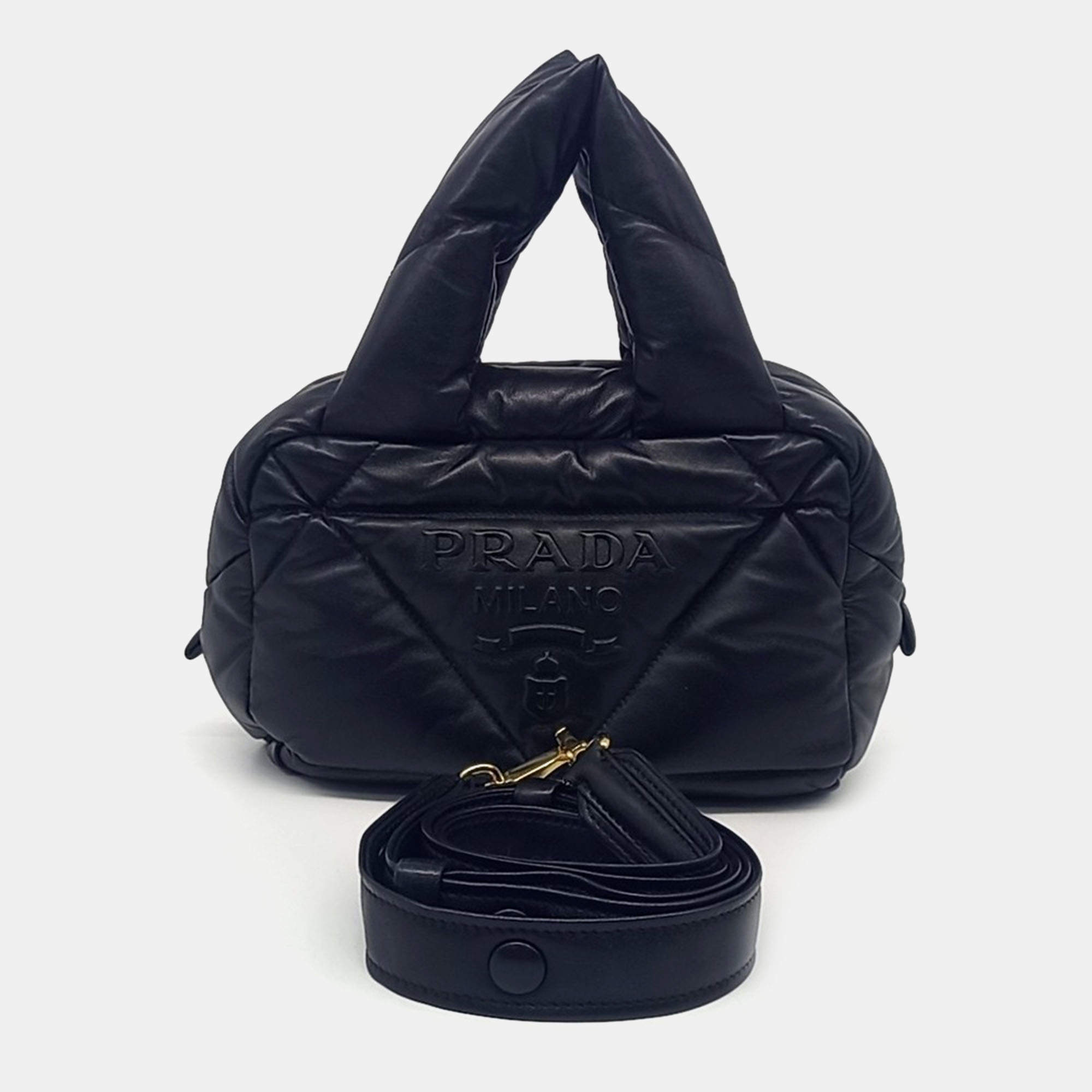 Prada Black Leather padded nappa tote bag