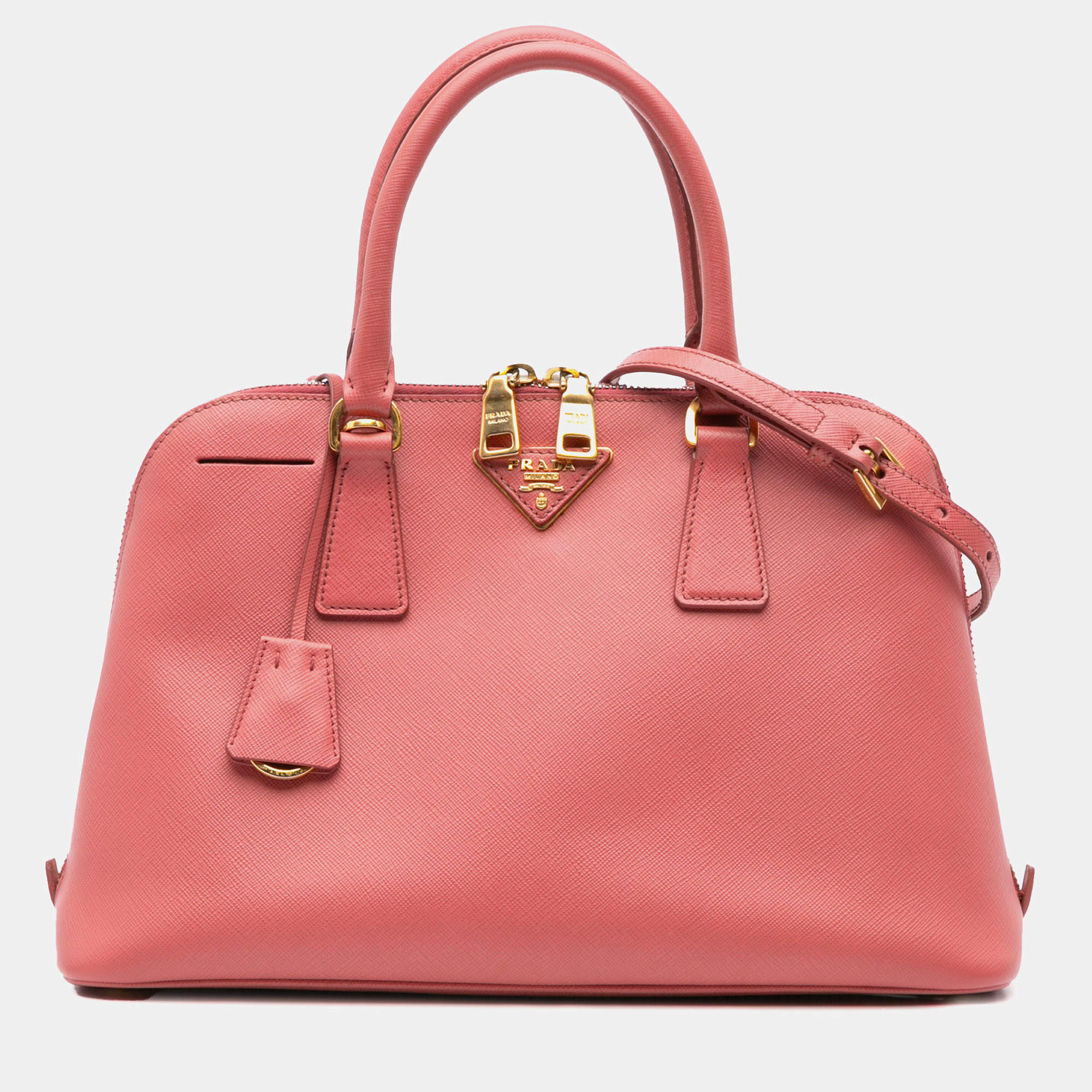 Prada Pink Medium Saffiano Lux Open Promenade Satchel