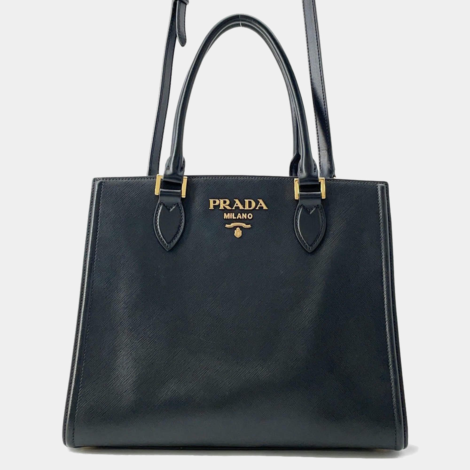 Prada Black Saffiano Soft Calfskin Tote Bag