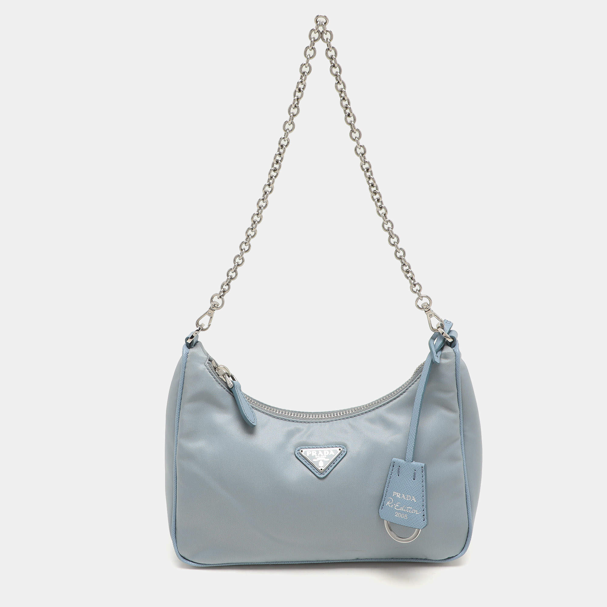 Prada Light Blue Nylon Re-Edition 2005 Shoulder Bag