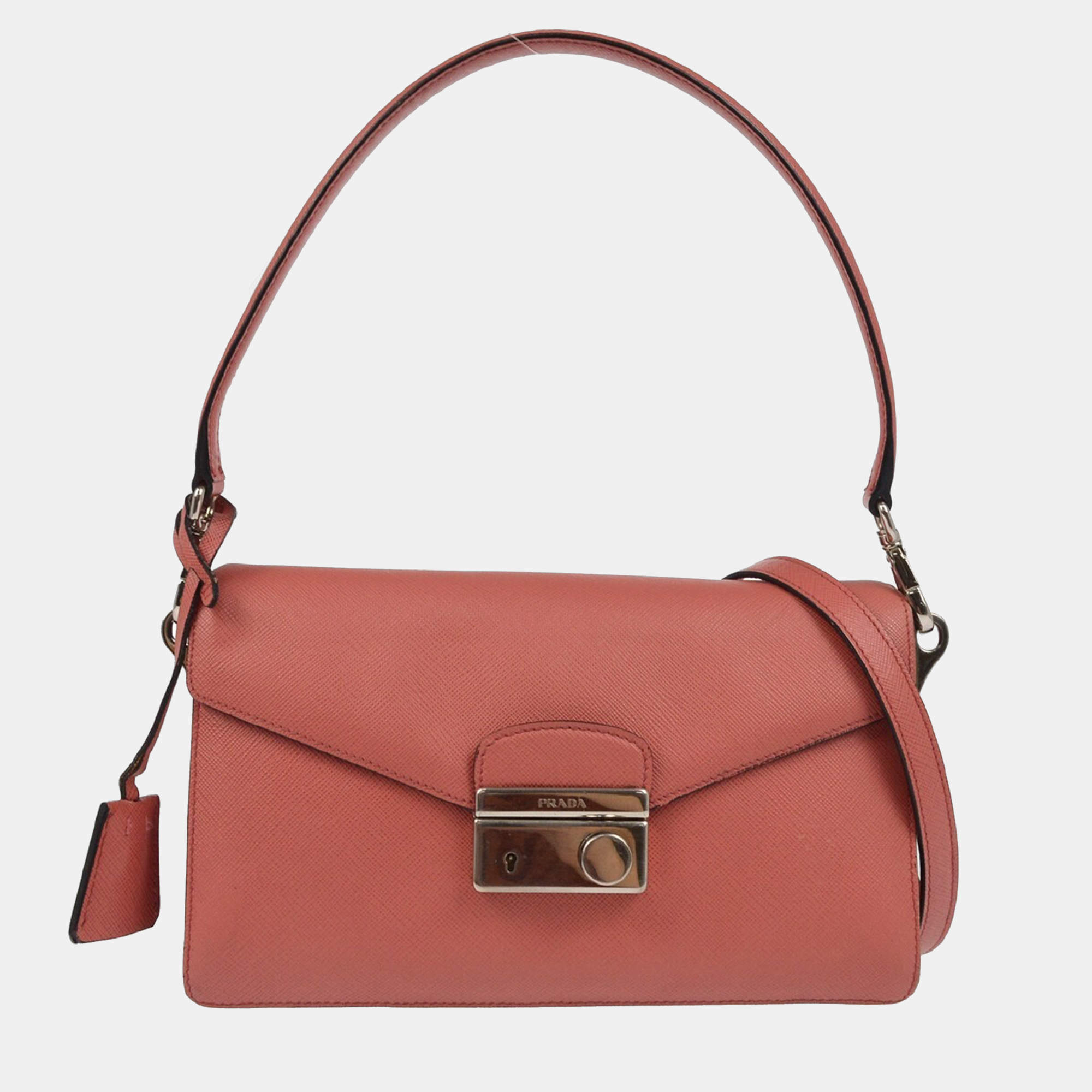 Prada Pink Saffiano Leather 2way Handbag