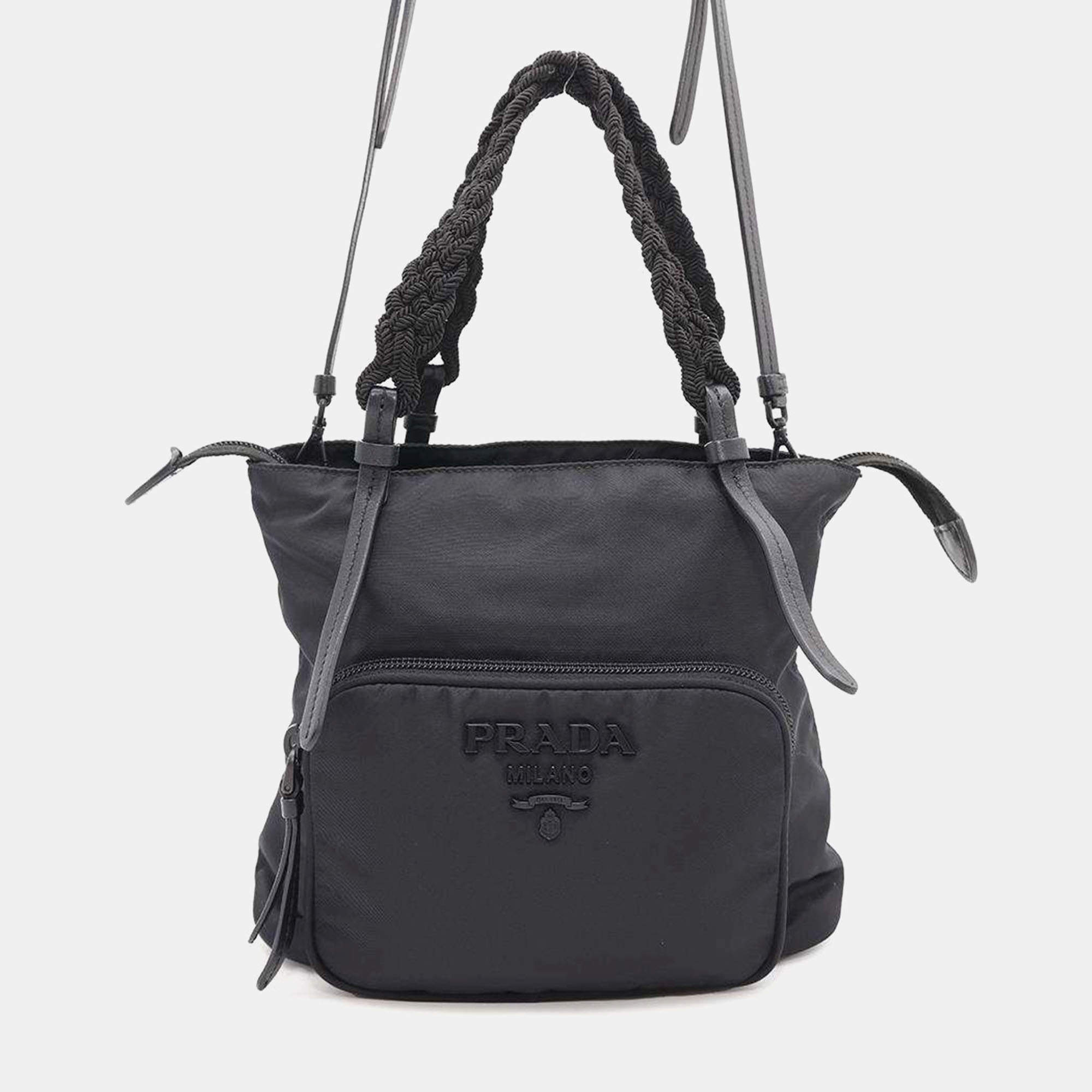 Prada Black Nylon Shoulder Bag
