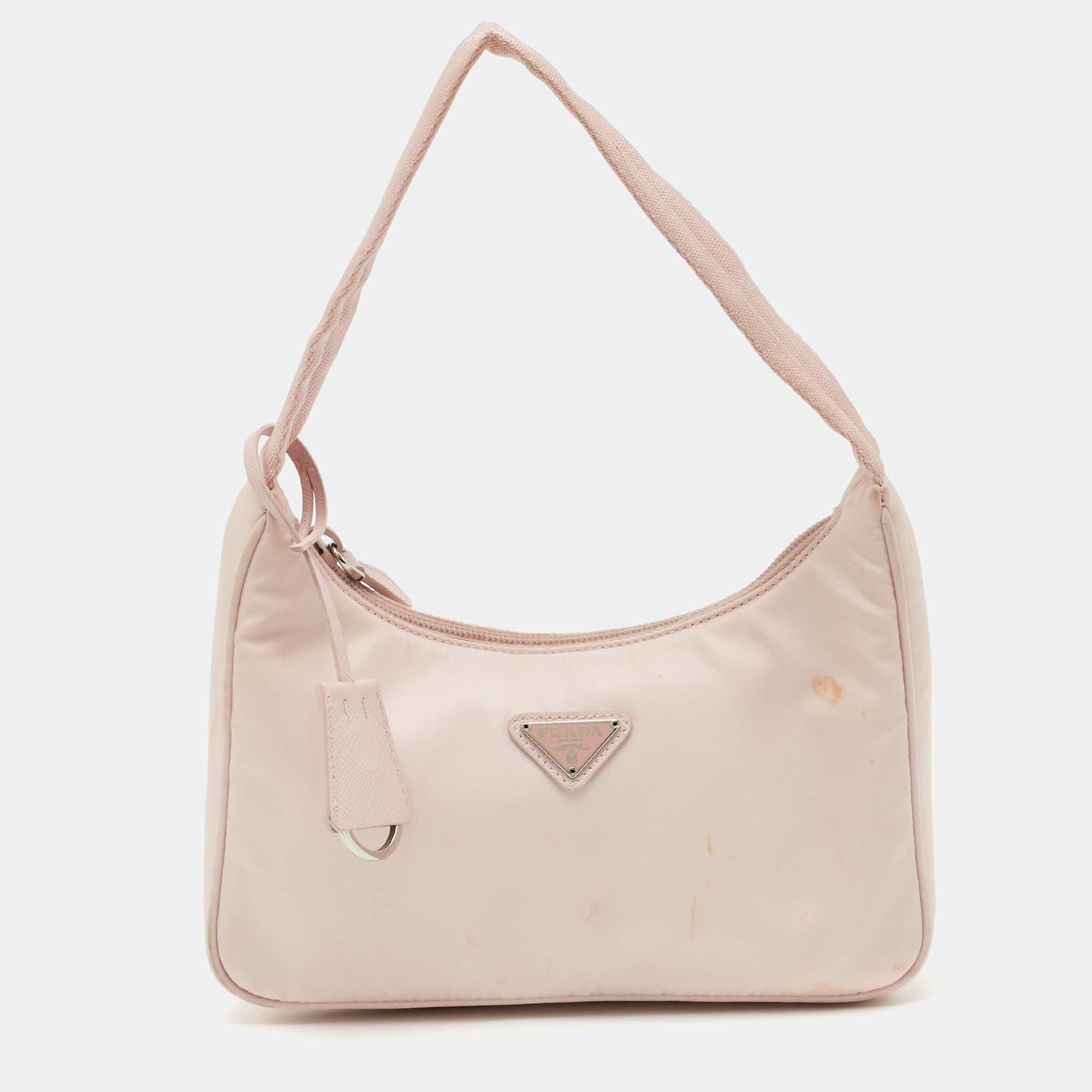 Pre Owned Prada Light Pink Nylon Re-Edition 2000 Shoulder Bag