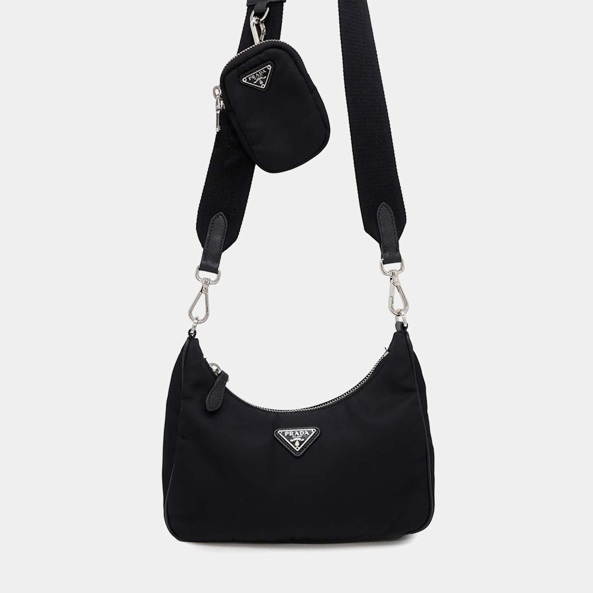 Prada Shoulder Bag Re-Edition 2005 Black Nylon