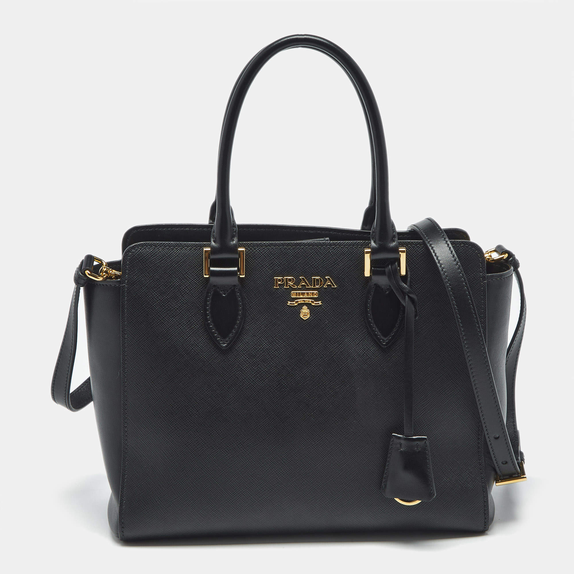 Prada Black Soft Calf Leather Double Zip Tote Prada | TLC