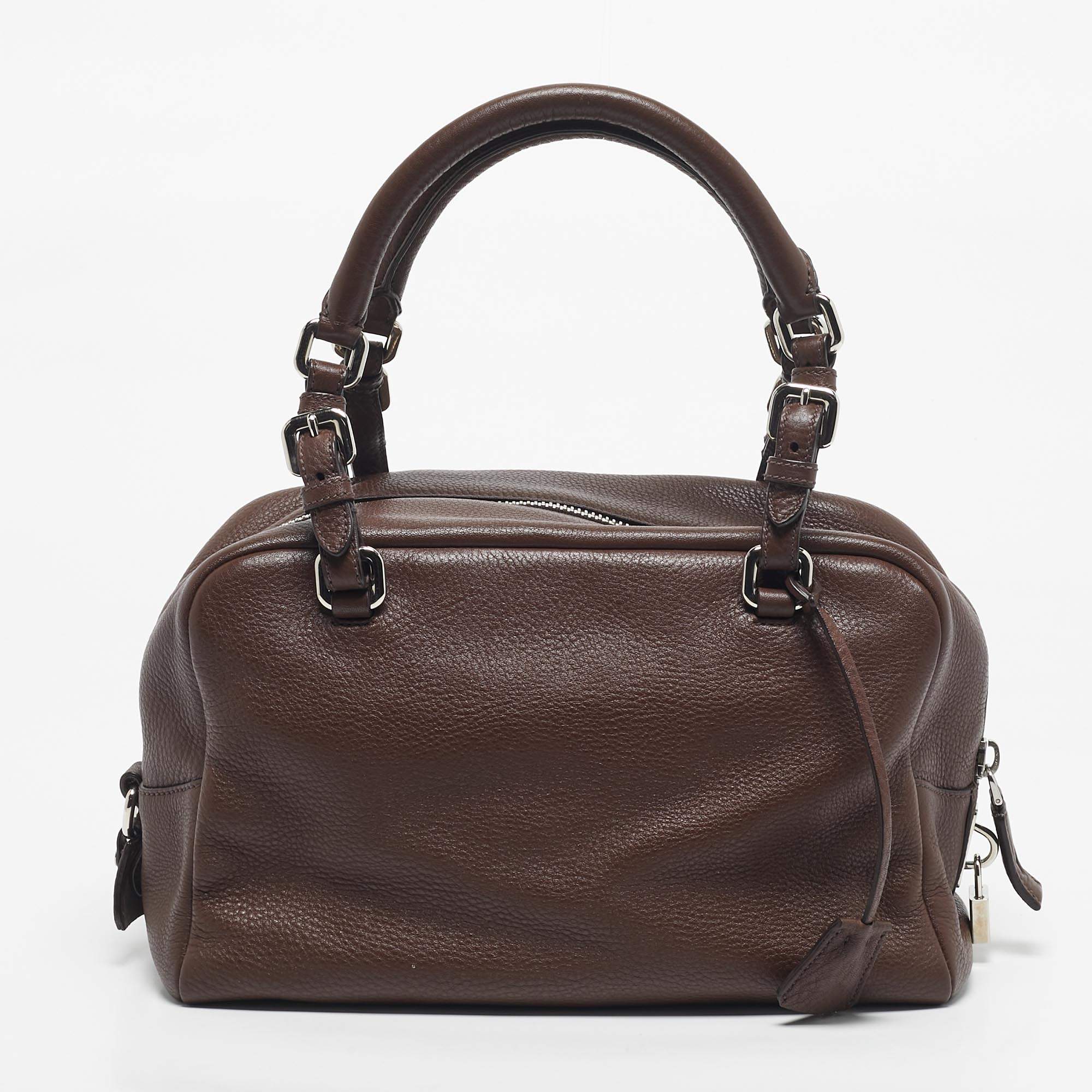 バッグ PRADA all leather mini boston bag Prada Saffiano Mini Convertible Boston Bag - Black Mini Bags