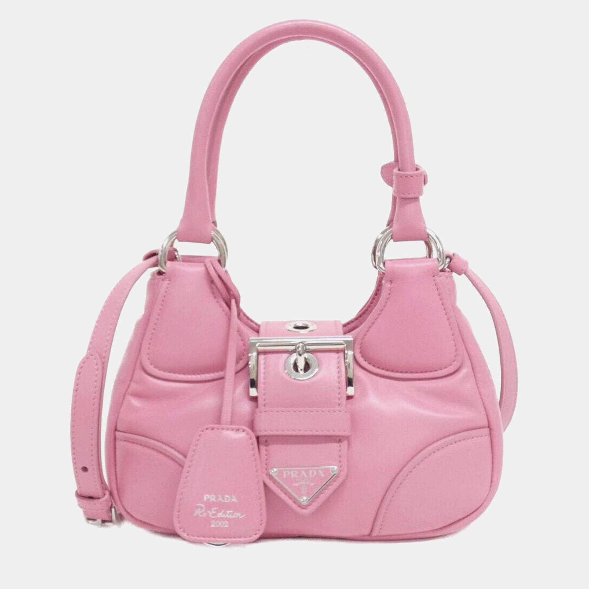 Pre Owned Prada Moon Pink Nappa Leather Handbag