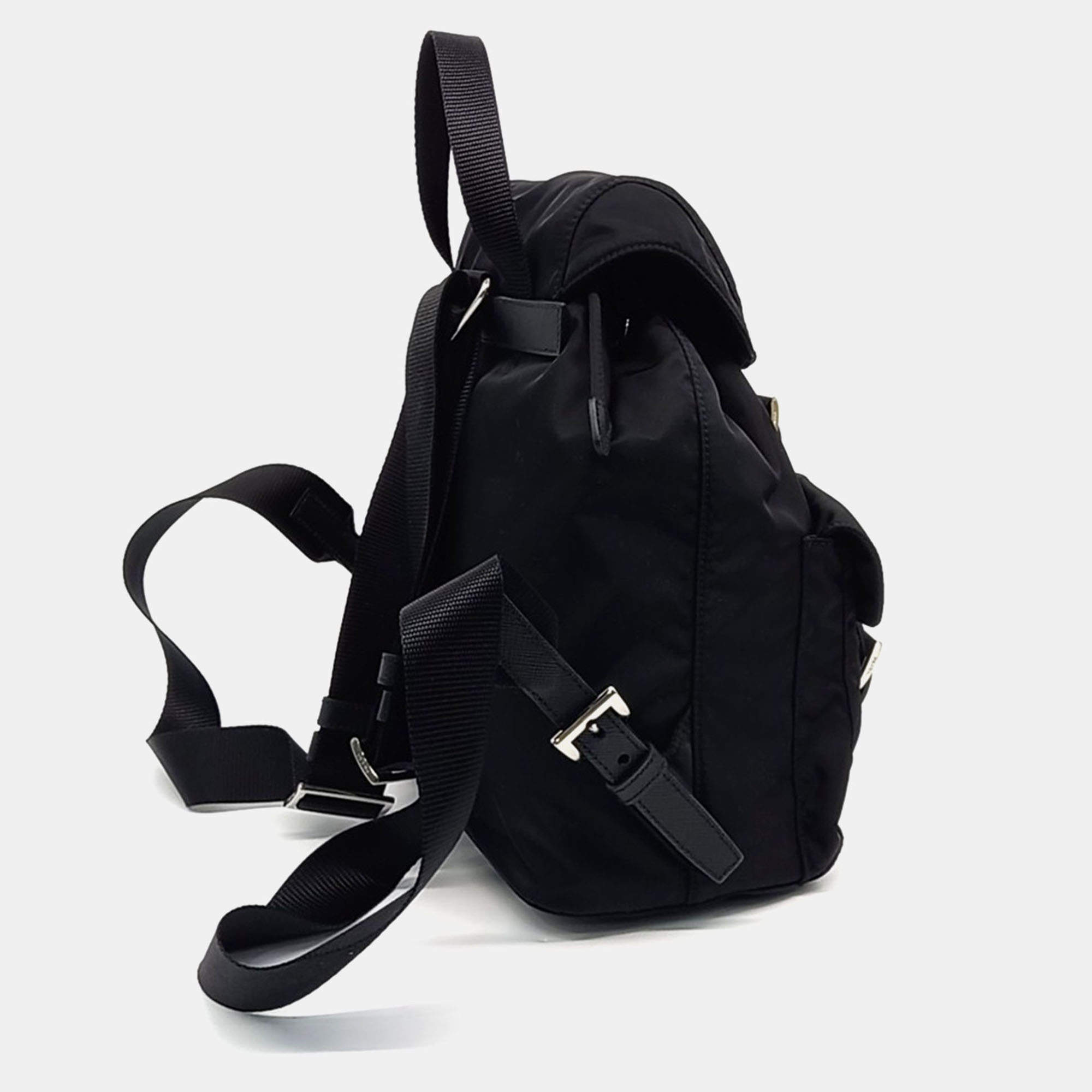 Prada Black Nylon Re-Nylon Two-Pocket Backpack Prada TLC