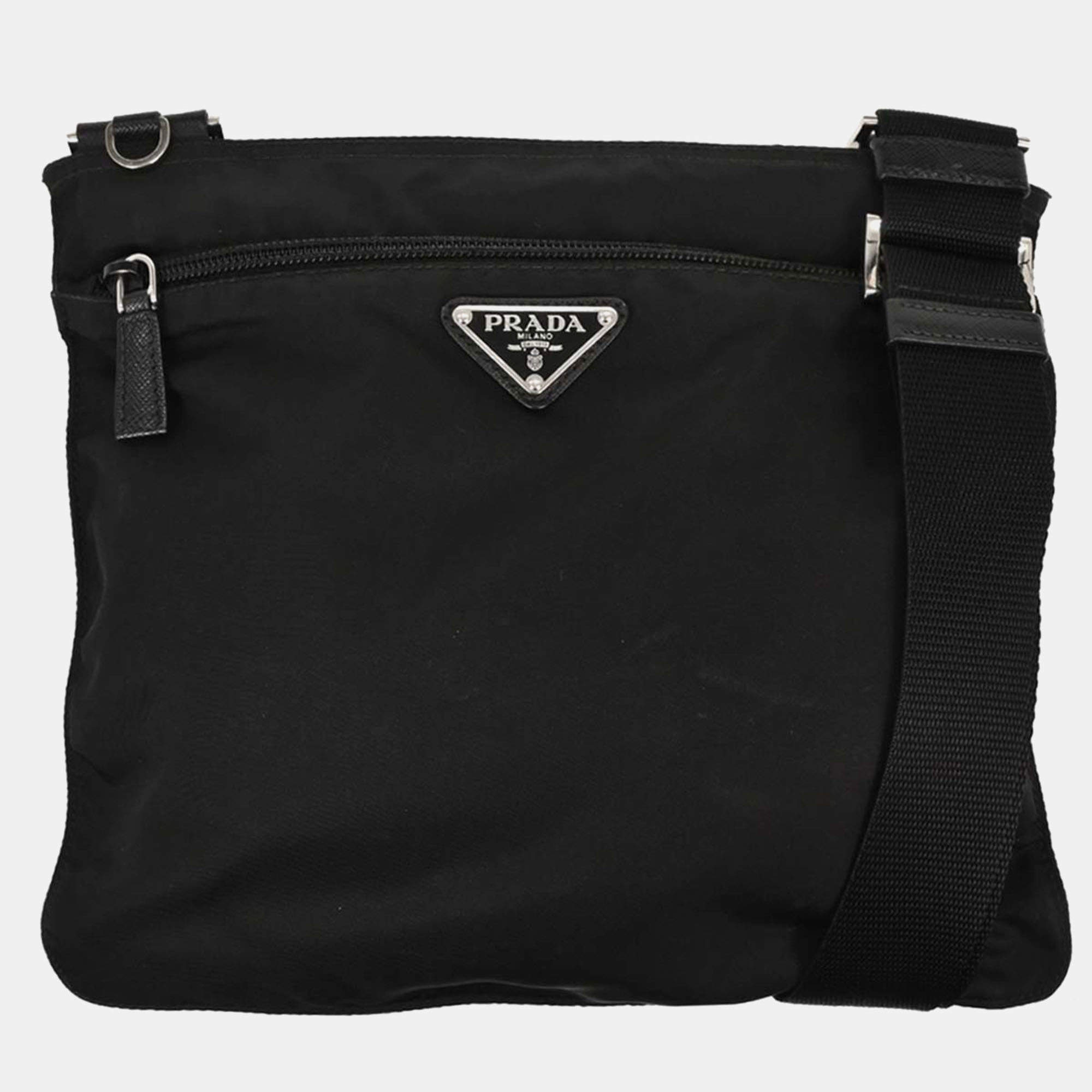 Pre Owned Prada Black Nylon Shoulder Bag