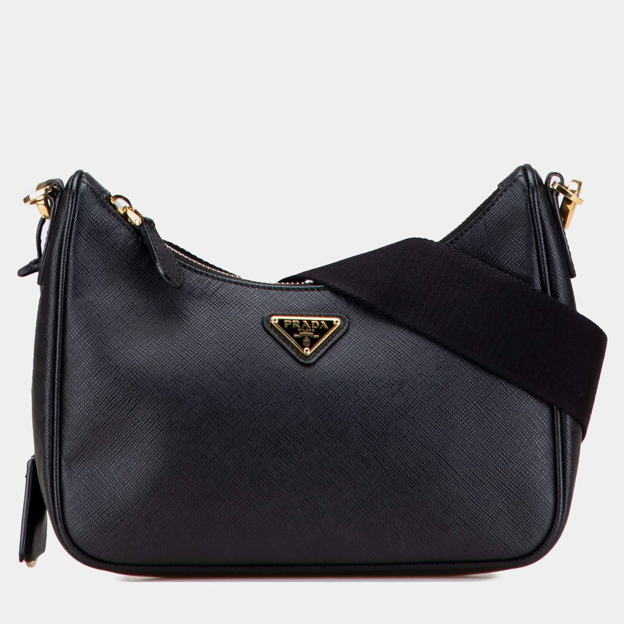 Pre Owned Prada Black Saffiano Re-Edition 2005 Satchel